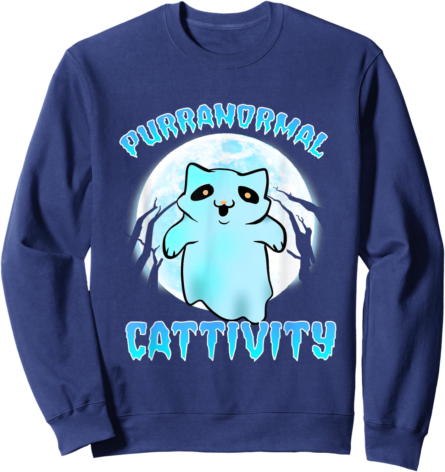 Cat Paranormal Catttivities Phasmophobia Sweatshirt - Sweatshirt | Navy