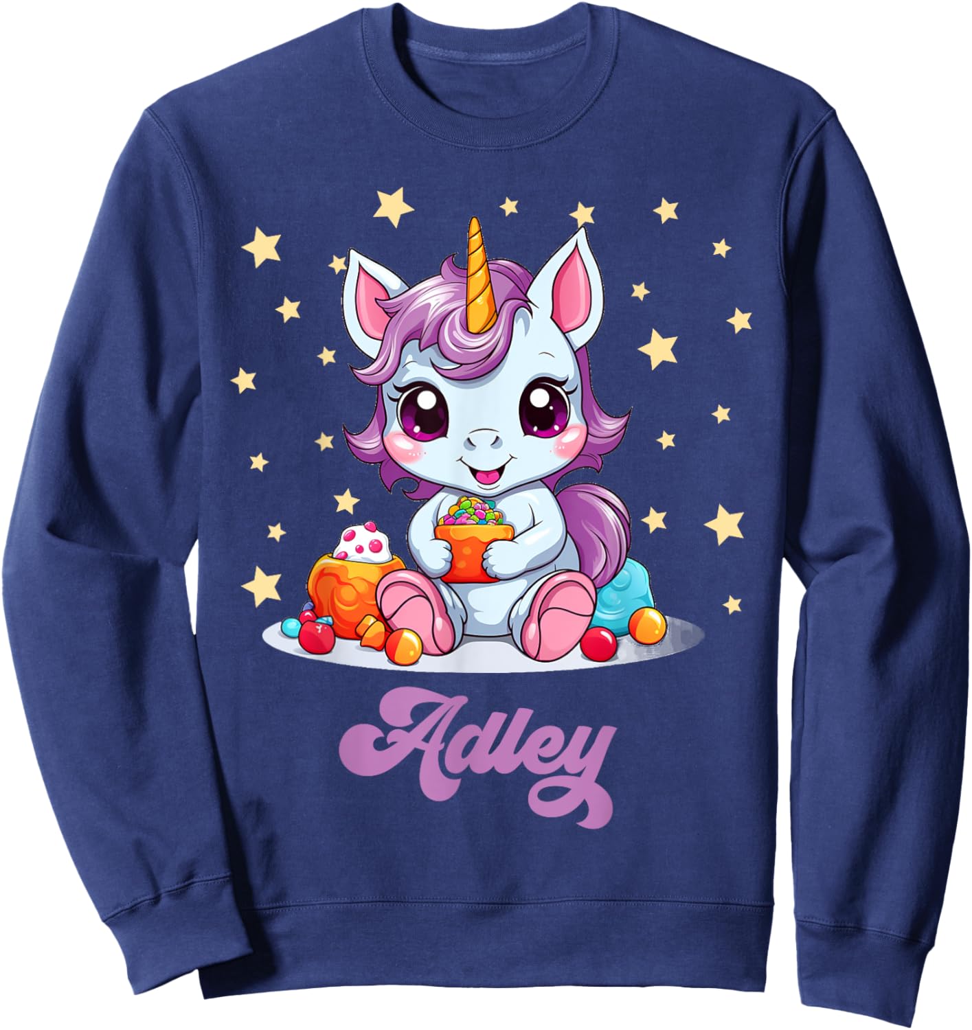 Adley Merch Unicorn Design Sweatshirt - Sweatshirt | Navy