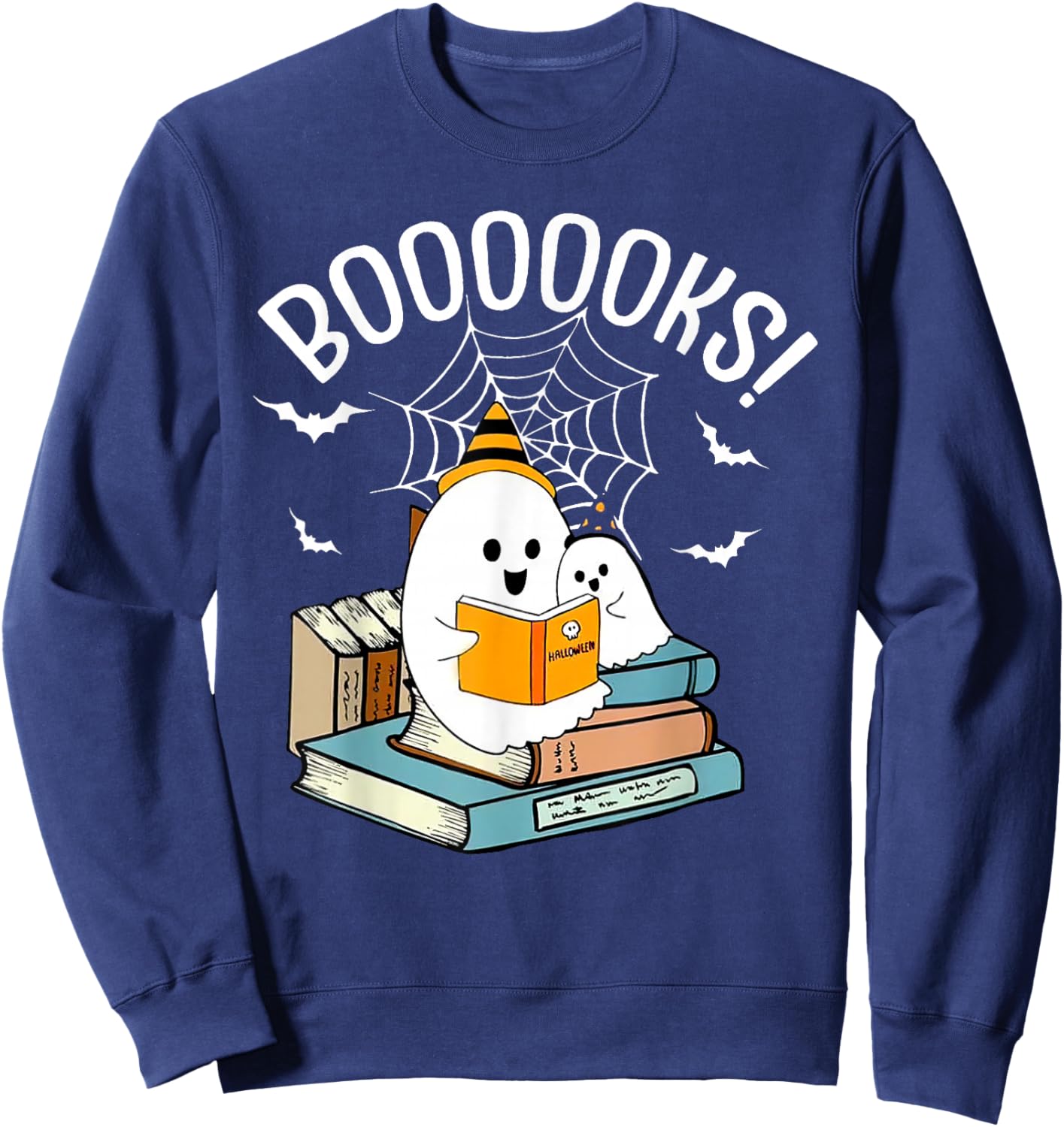 Kid Halloween Costume Boooooks Sweatshirt - Sweatshirt | Navy