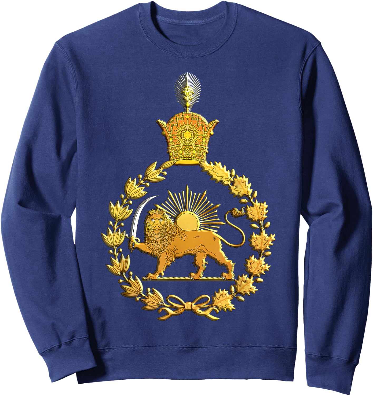 Iran Lion and Sun Pahlavi Dynasty Shir o Khorshid Sweatshirt - Sweatshirt | Navy