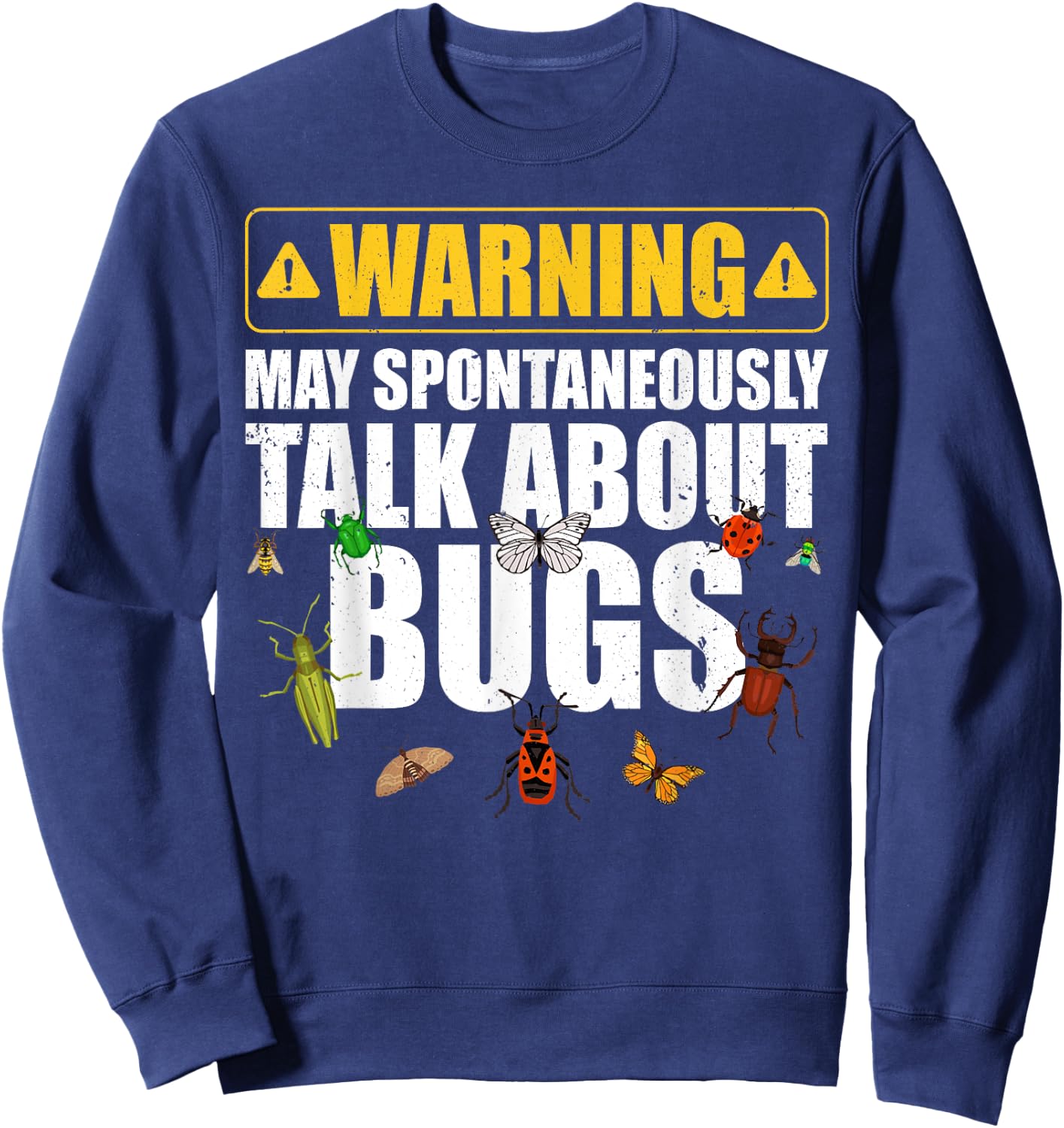 Cool Bug Women Insect Lady Bug Lover Moth Entomology Sweatshirt - Sweatshirt | Navy