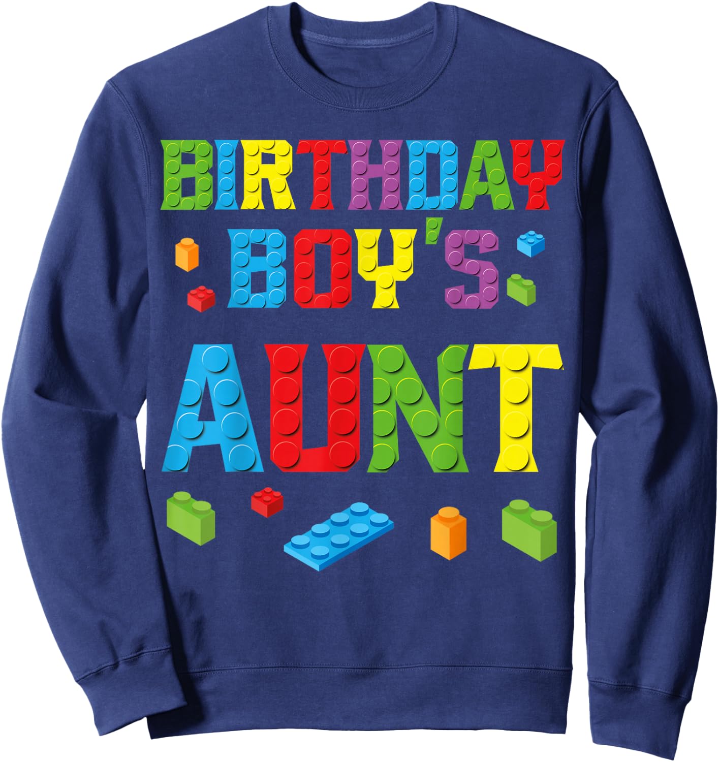 Master Builder Birthday Boy's Aunt Building Bricks Blocks Sweatshirt - Sweatshirt | Navy