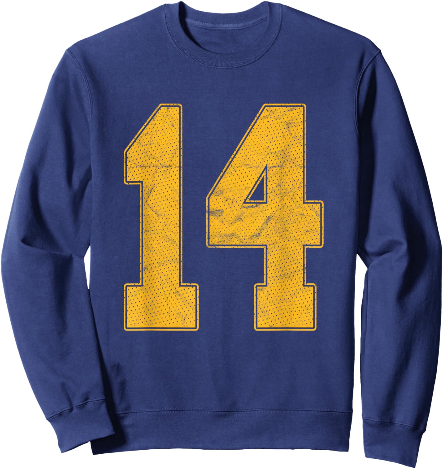 Number 14 Numbered Uniform Sports Team Jersey 14th Birthday Sweatshirt - Sweatshirt | Navy