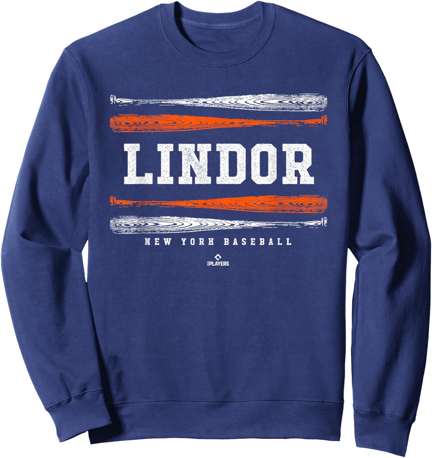 Vintage Baseball Bat Gameday Francisco Lindor New York MLBPA Sweatshirt - Sweatshirt | Navy