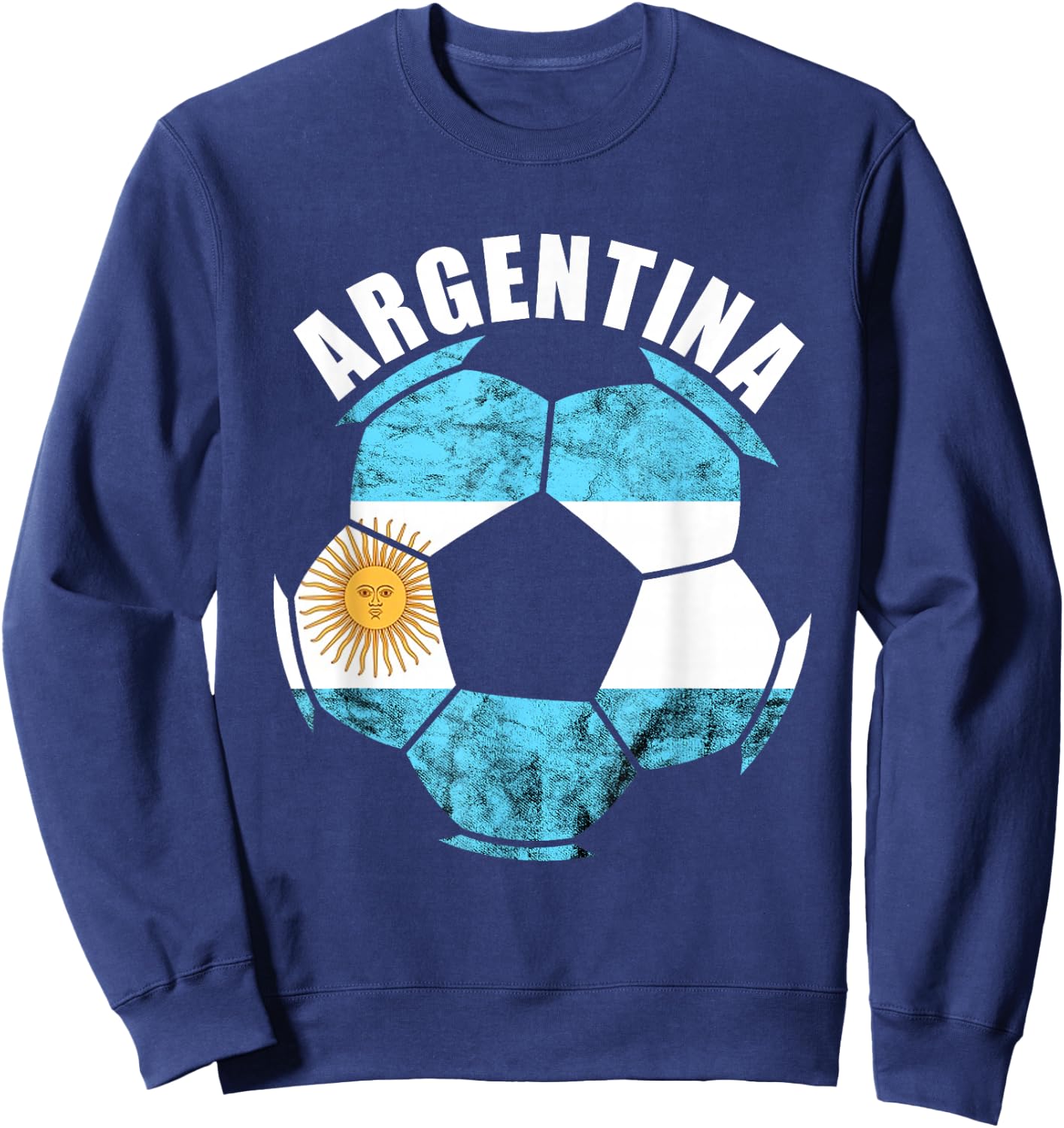 Argentina Soccer Ball Sun Of May Argentina Argentina Flag Sweatshirt - Sweatshirt | Navy