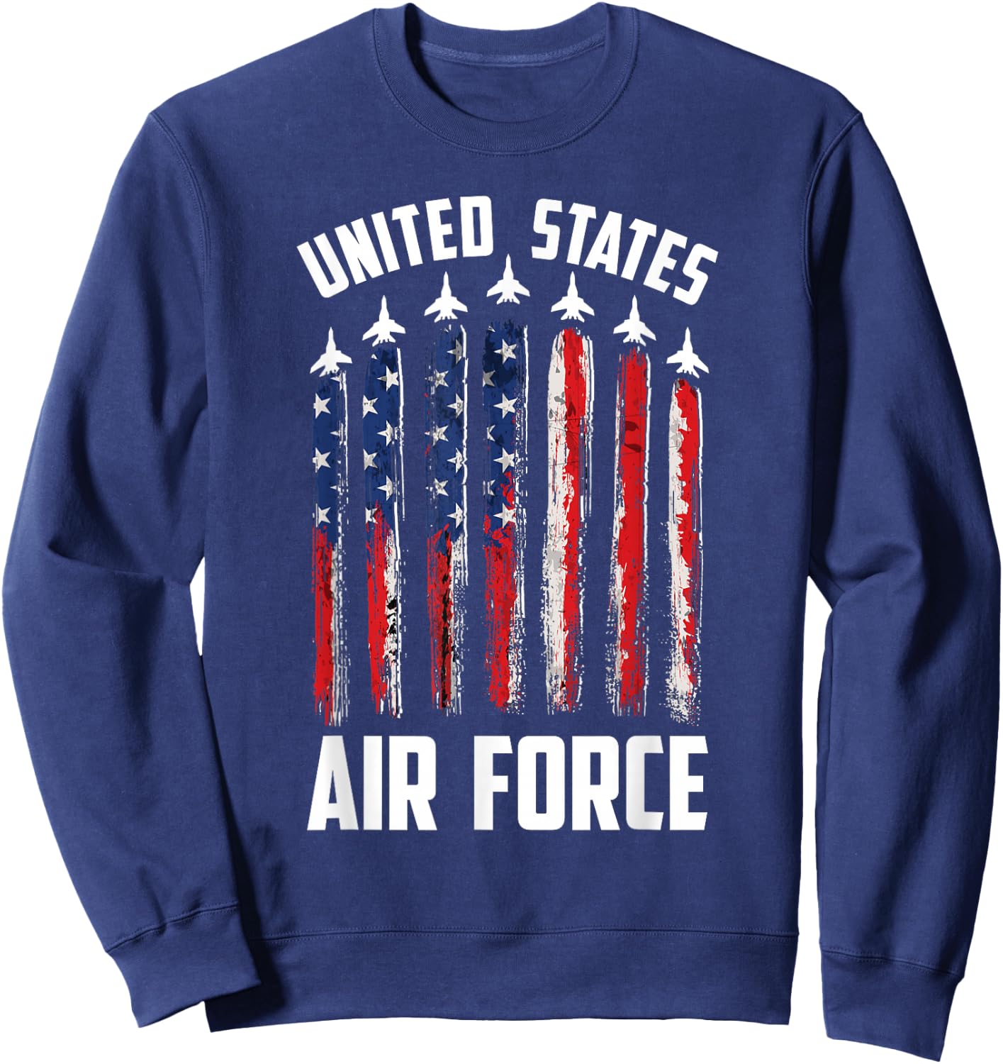 USA Flag Patriotic 4th of July United States Air Force Sweatshirt - Sweatshirt | Navy