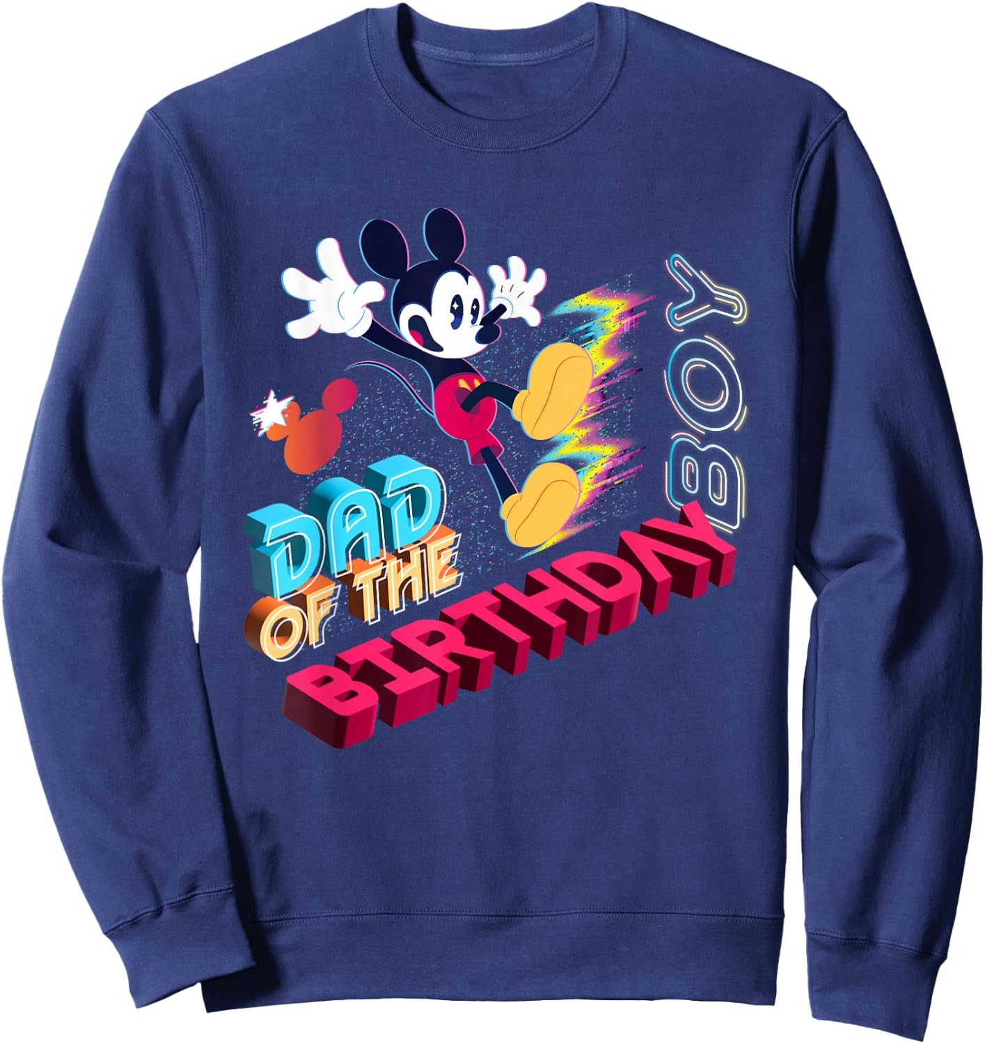 Disney Mickey Mouse Family Star Dad of The Birthday Boy Sweatshirt - Sweatshirt | Navy