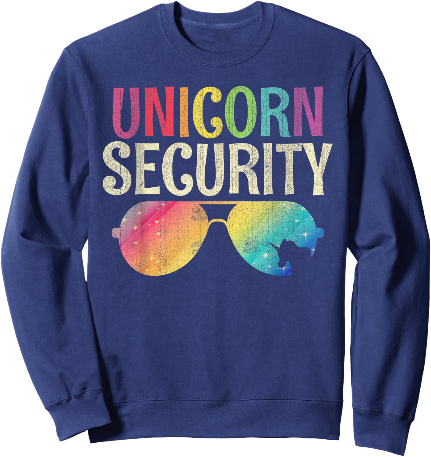 Unicorn Security Funny Sunglasses Unicorn Kids Sweatshirt - Sweatshirt | Navy
