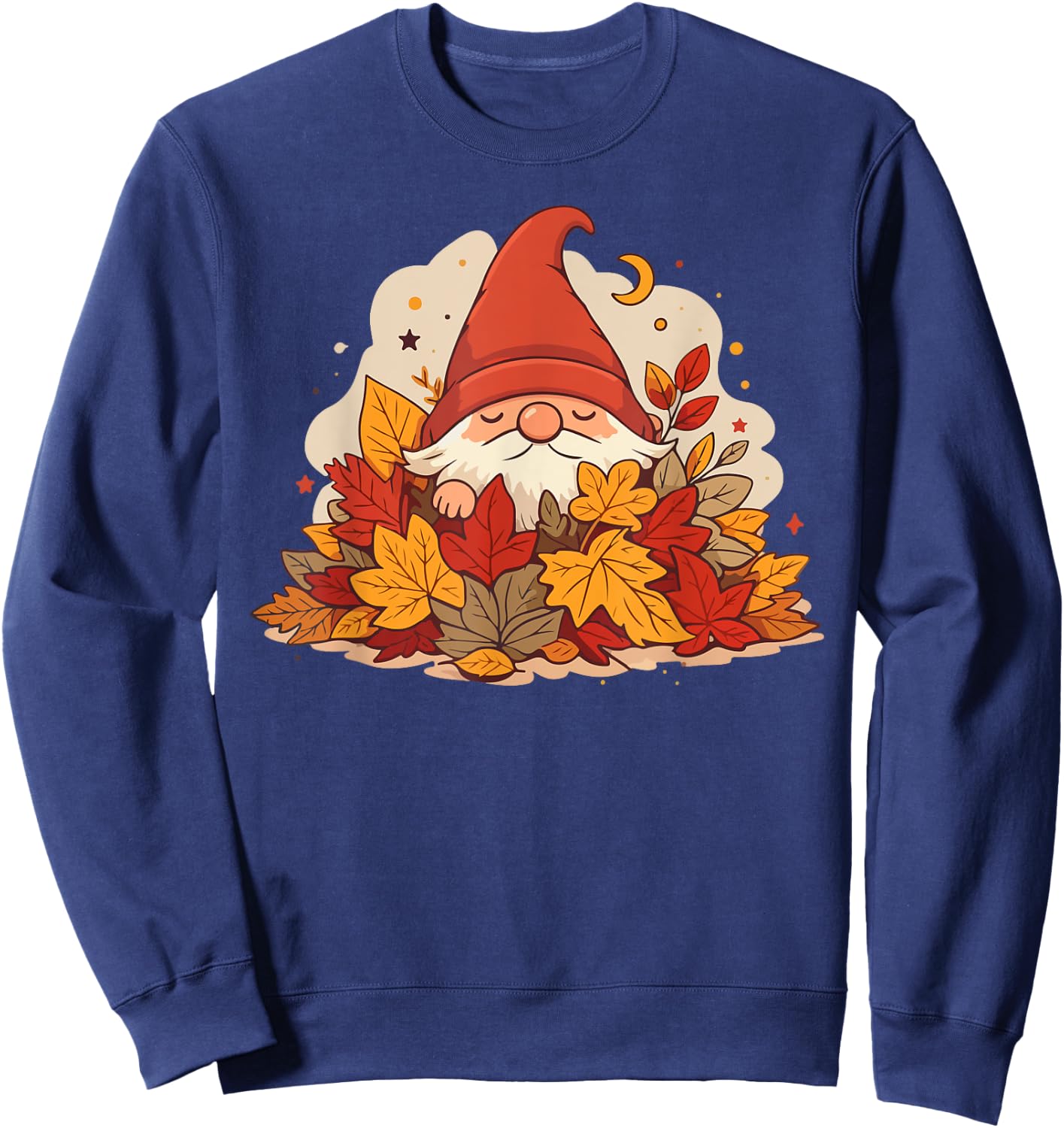 Fall Gnome in pile of leaves Sweatshirt - Sweatshirt | Navy