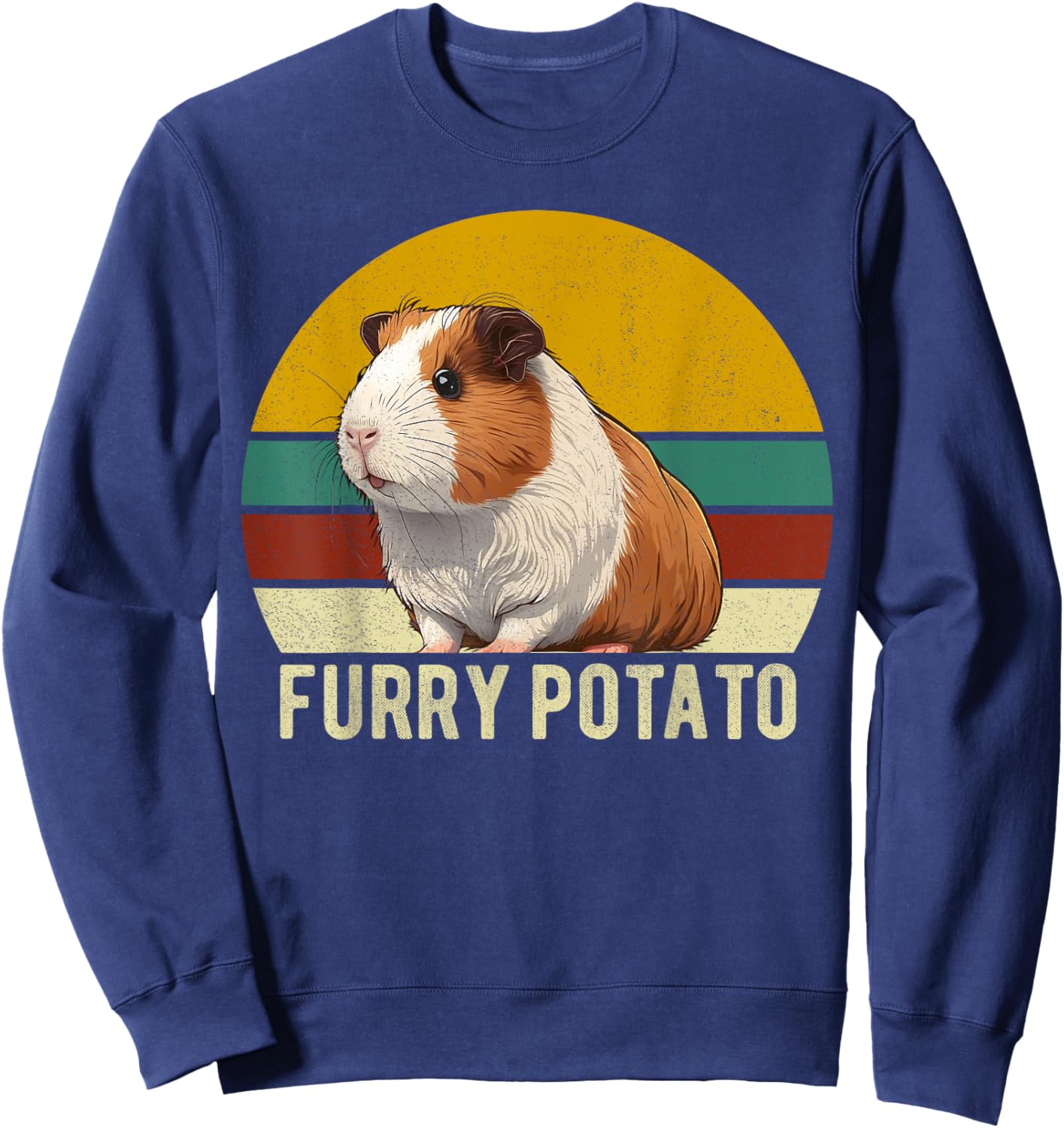 Guinea Pig Shirt Furry Potato Vintage Guinea Pig Funny Sweatshirt - Sweatshirt | Navy