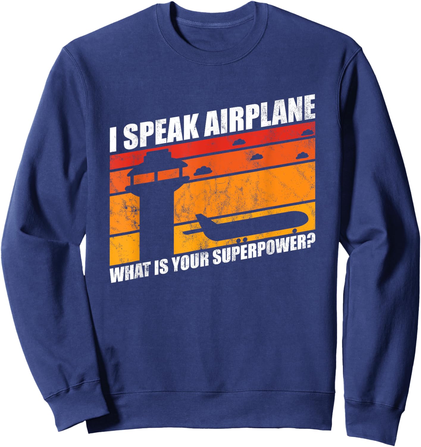 Airplane Air Traffic Controller aircraft control design Sweatshirt - Sweatshirt | Navy