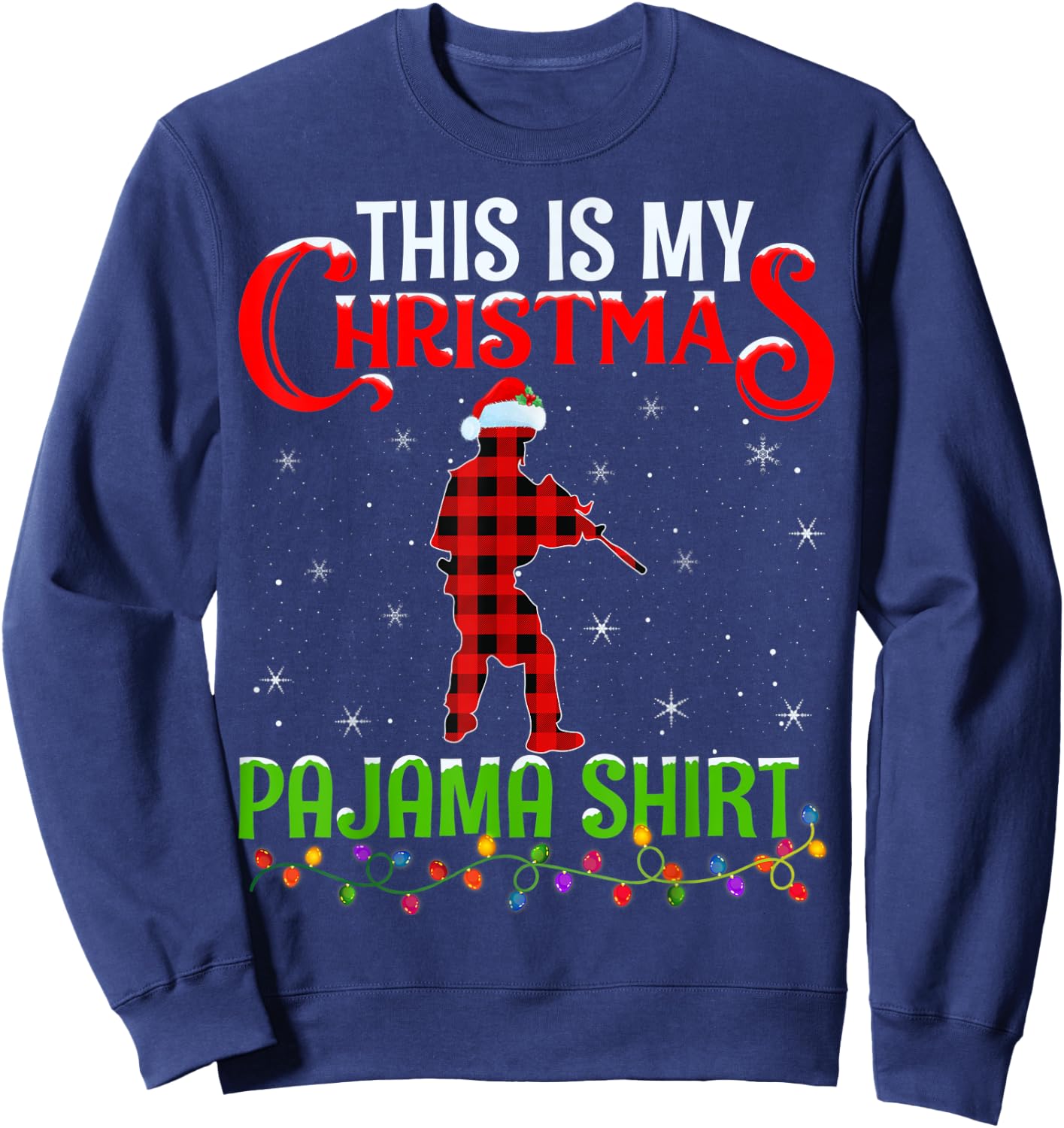 This Is My Christmas Pajama Shirt Airsoft Player Christmas Sweatshirt - Sweatshirt | Navy