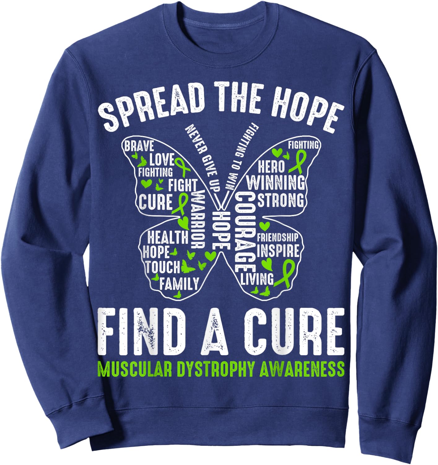 Duchenne Muscular Dystrophy Awareness Believe In Cure Sweatshirt - Sweatshirt | Navy