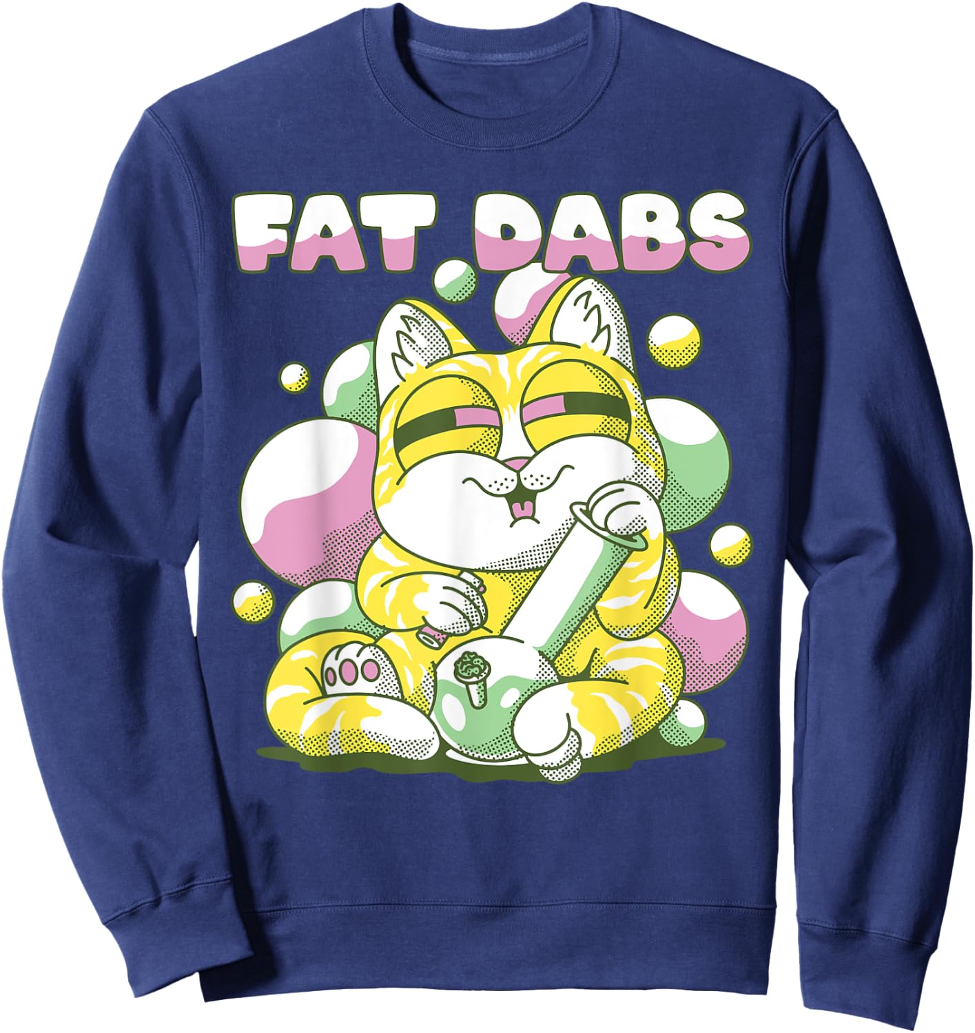 Fat Dabs Cannabis Cat Bong Fat Weight Fitness Sweatshirt - Sweatshirt | Navy