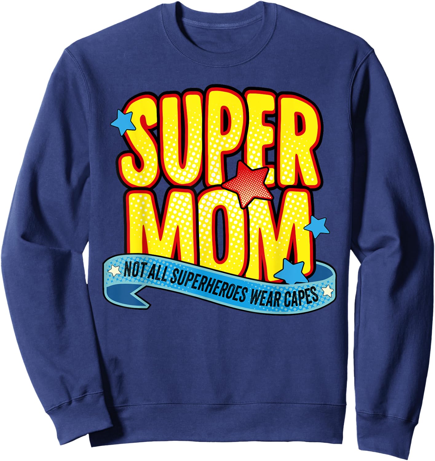 Super mom superhero mother cool retro vintage mother's day Sweatshirt - Sweatshirt | Navy