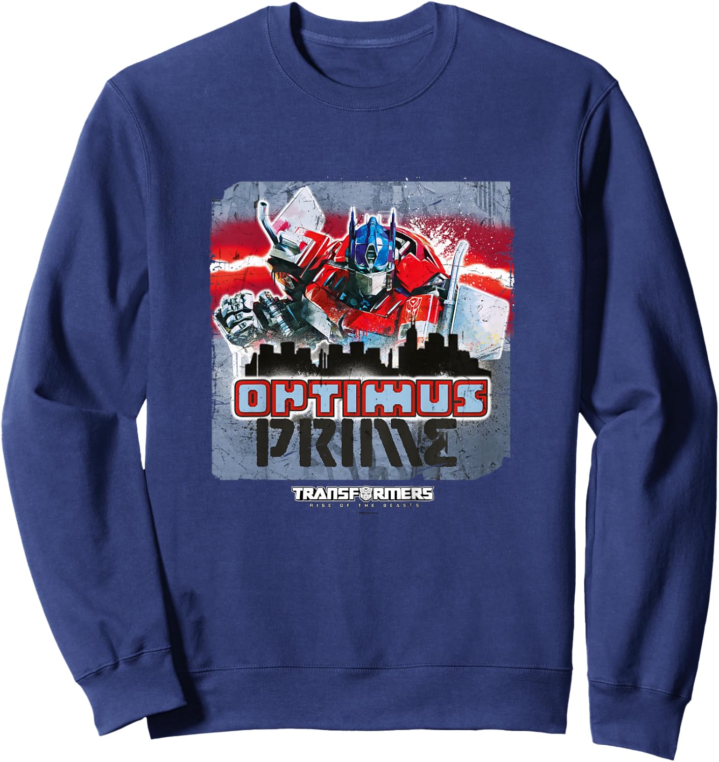 Transformers: Rise of the Beasts Optimus Distressed Shot Sweatshirt - Sweatshirt | Navy