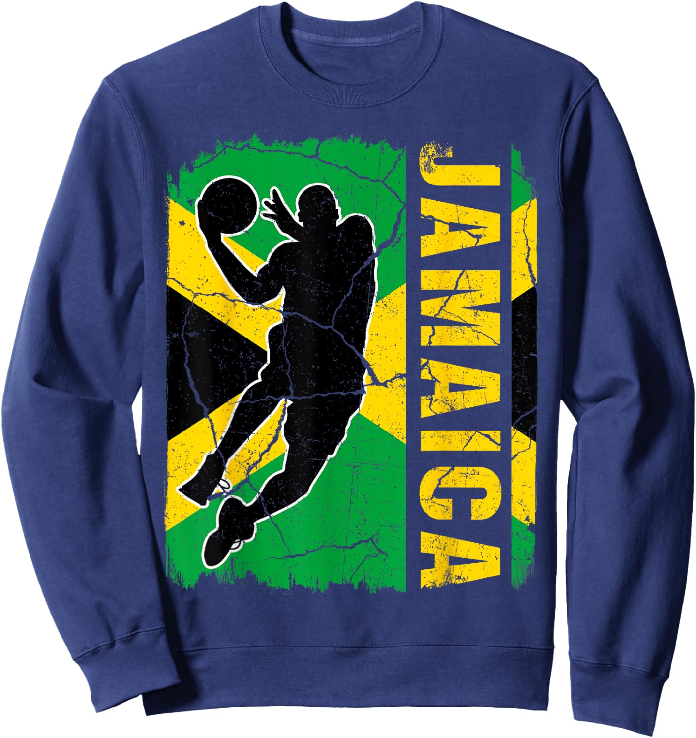 Jamaican Basketball Player Jamaica Flag Basketball Fans Sweatshirt - Sweatshirt | Navy