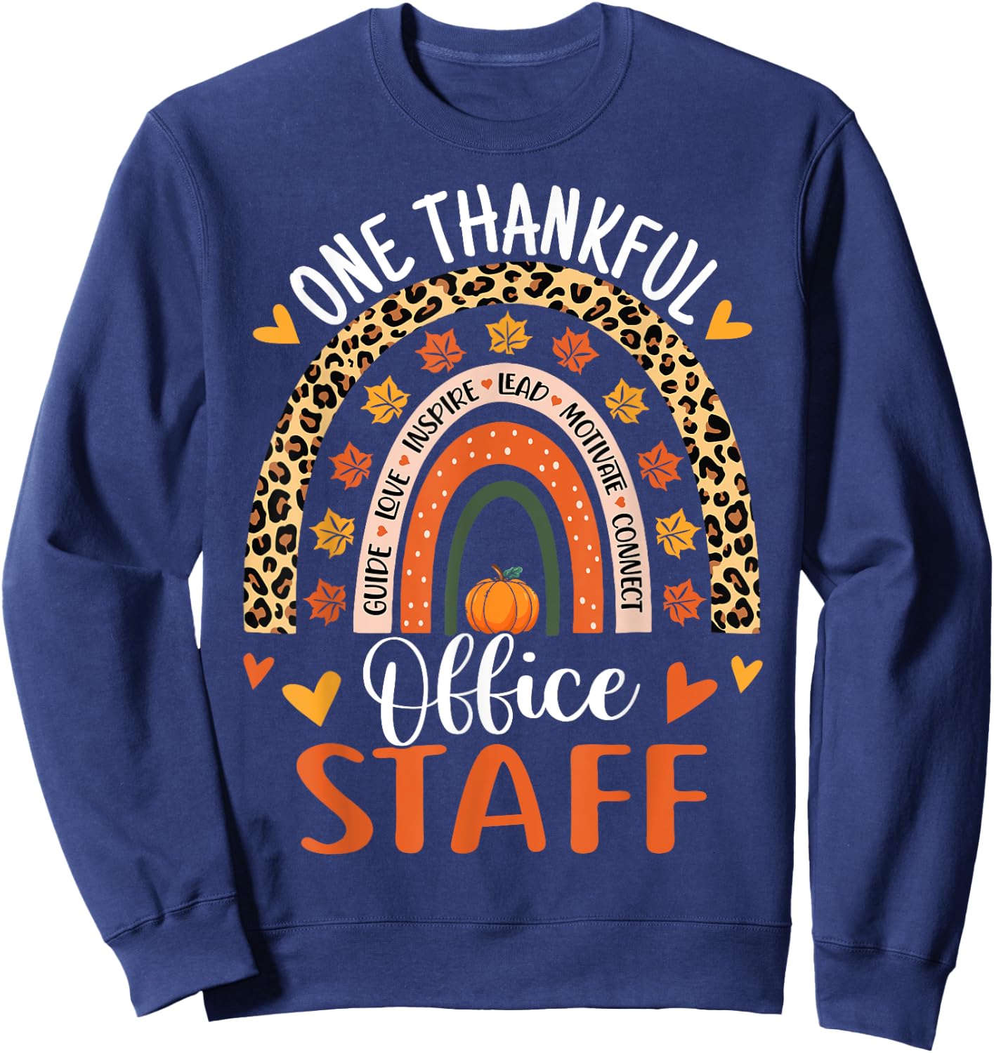 Thankful Office Staff Thanksgiving School Secretary Office Sweatshirt - Sweatshirt | Navy