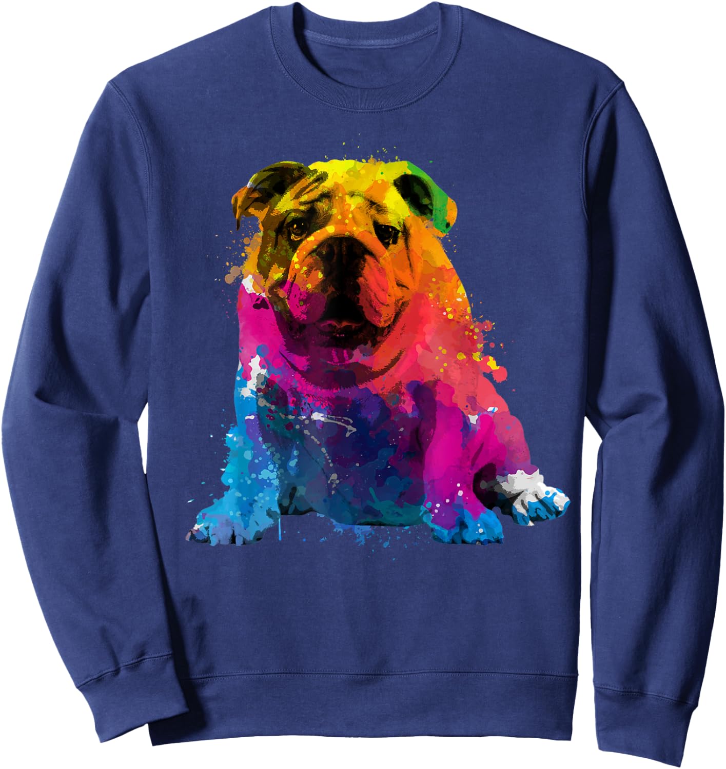 Cool Bulldog Art Women Dog English Bulldog Lover Sweatshirt - Sweatshirt | Navy