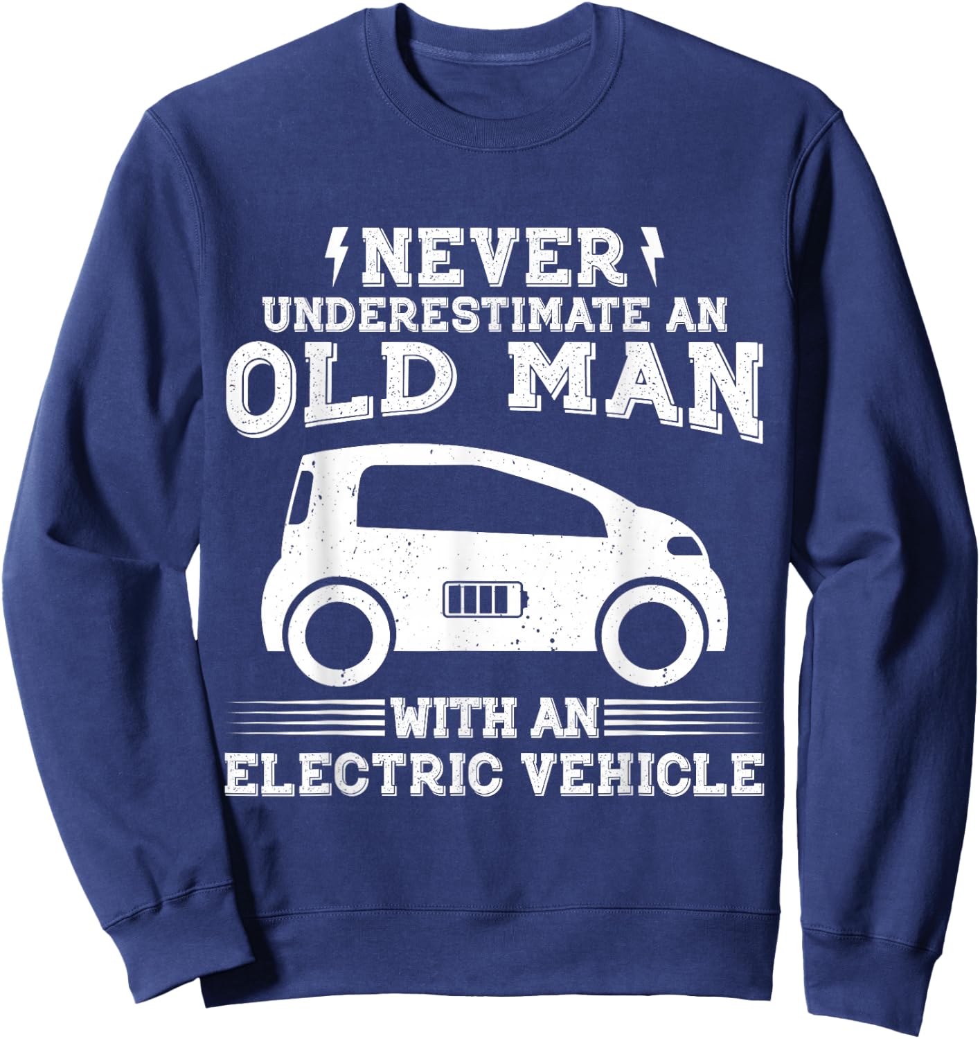 Funny Electric Vehicle - EV Car Electric Men Sweatshirt - Sweatshirt | Navy