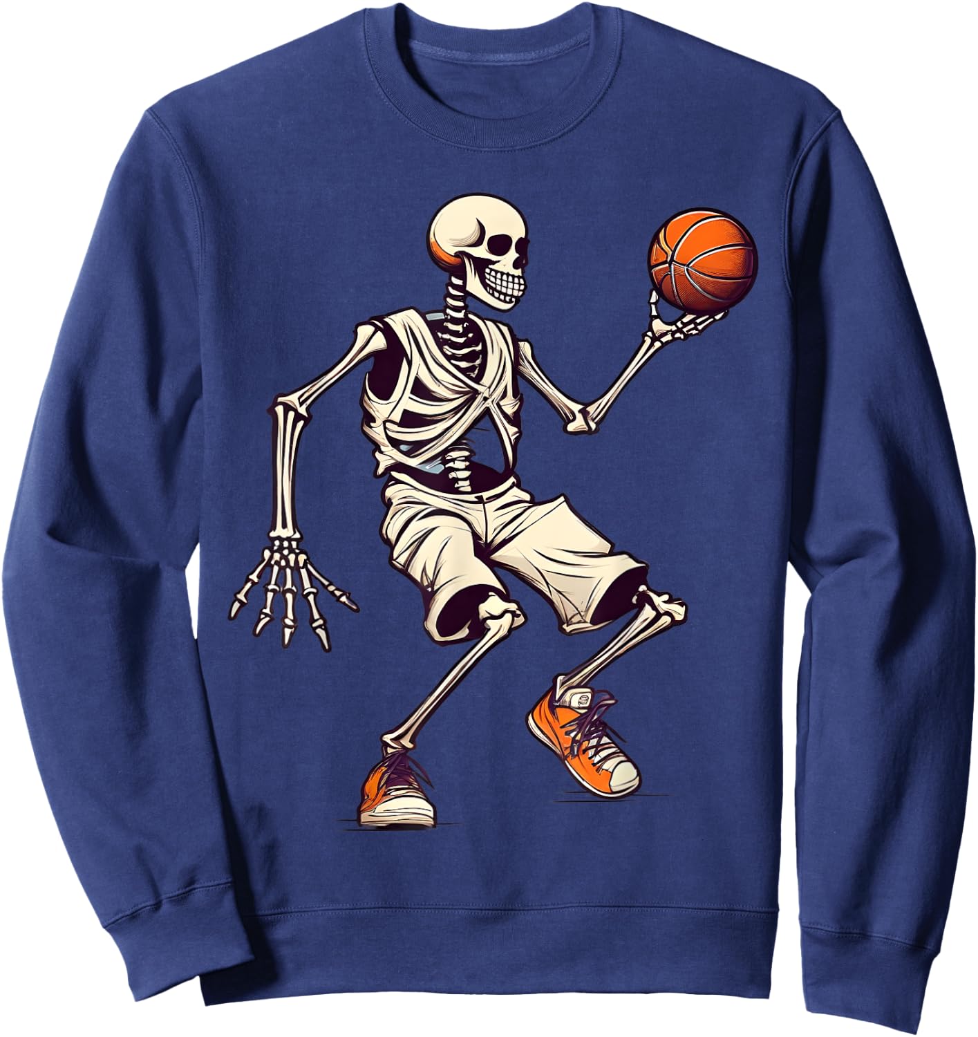 Cool Basketball Skeleton Basketball Lover Player Boys Girl Sweatshirt - Sweatshirt | Navy