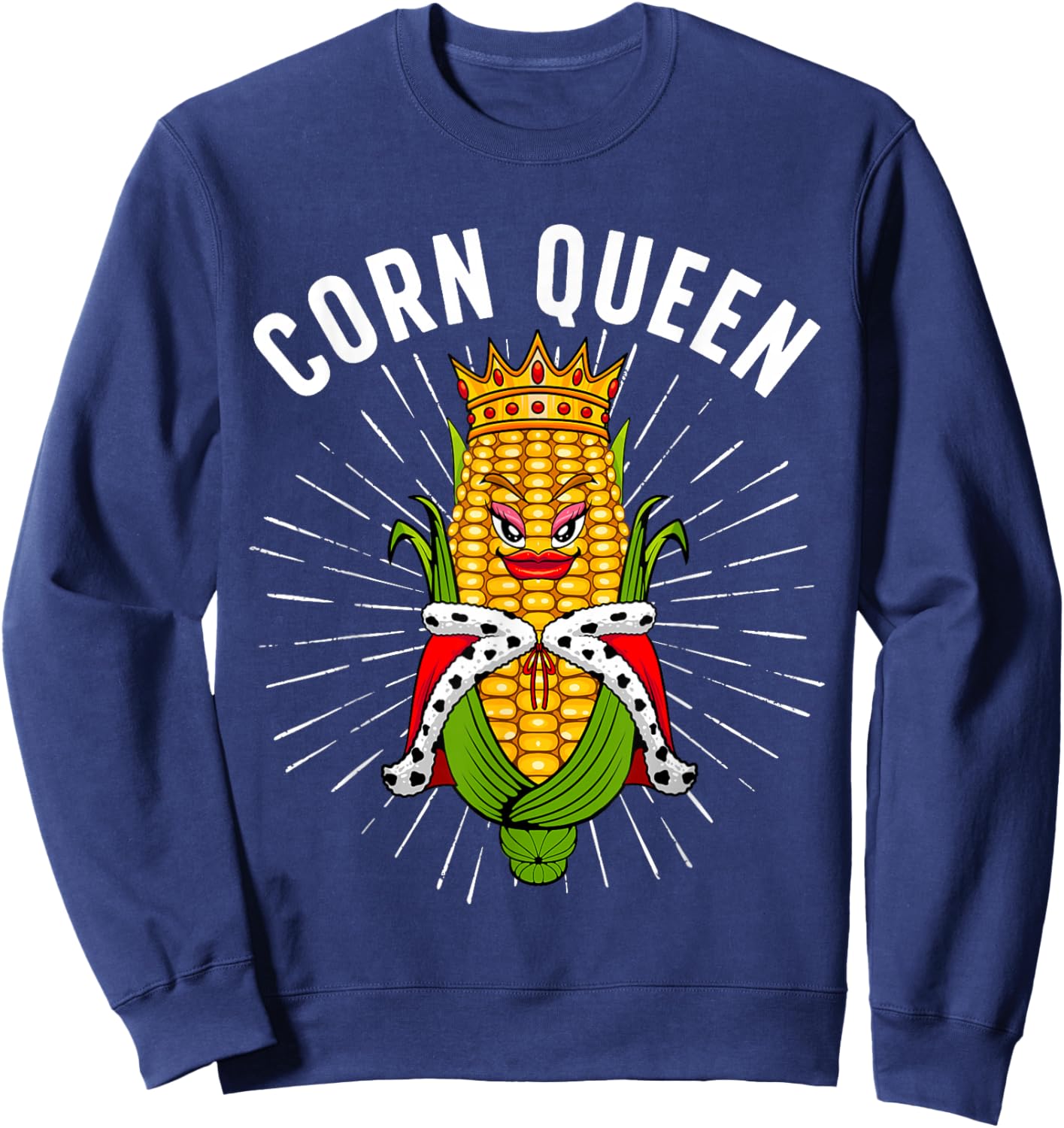 Cool Corn Queen Girls Food Farming Corn Cob Farmer Sweatshirt - Sweatshirt | Navy