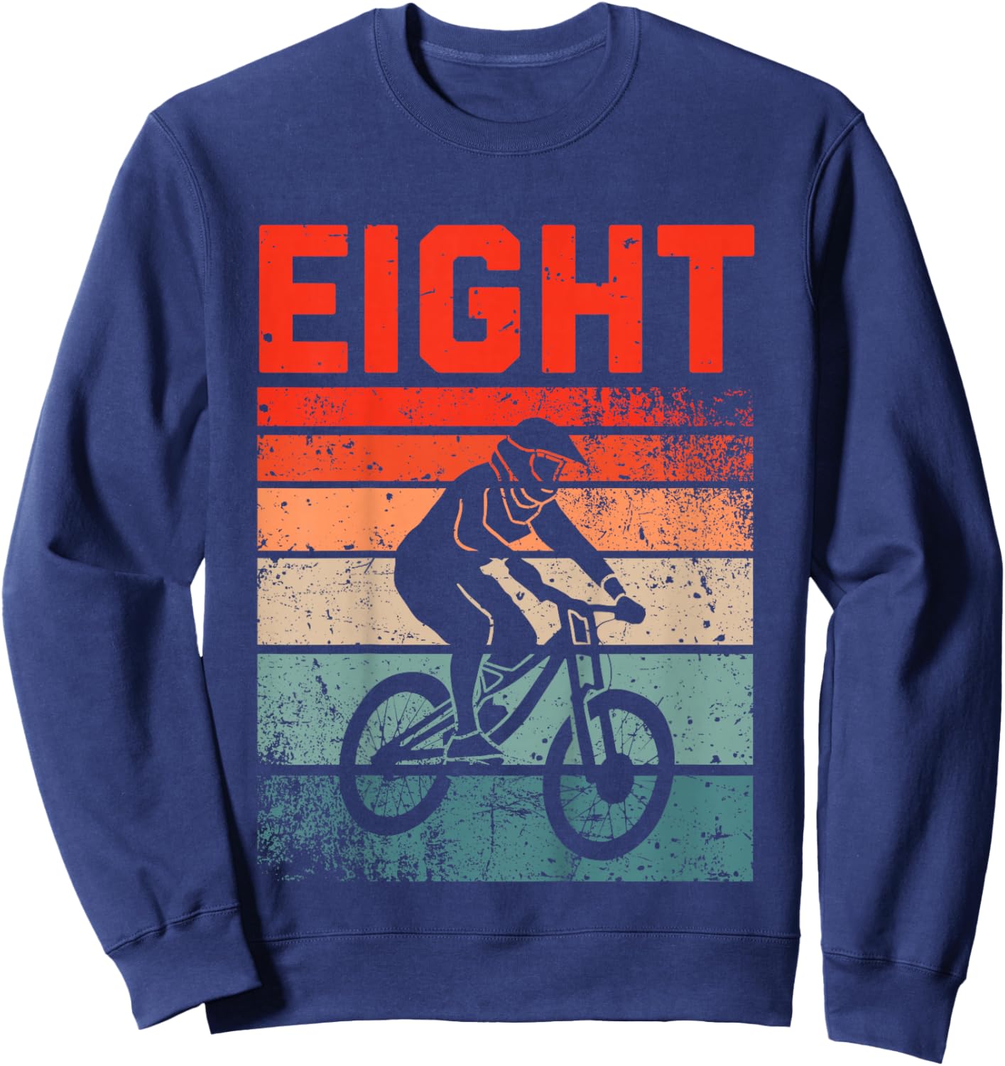 8 Year Old MTB Mountainbike Biker Birthday Boys Biking 8th Sweatshirt - Sweatshirt | Navy