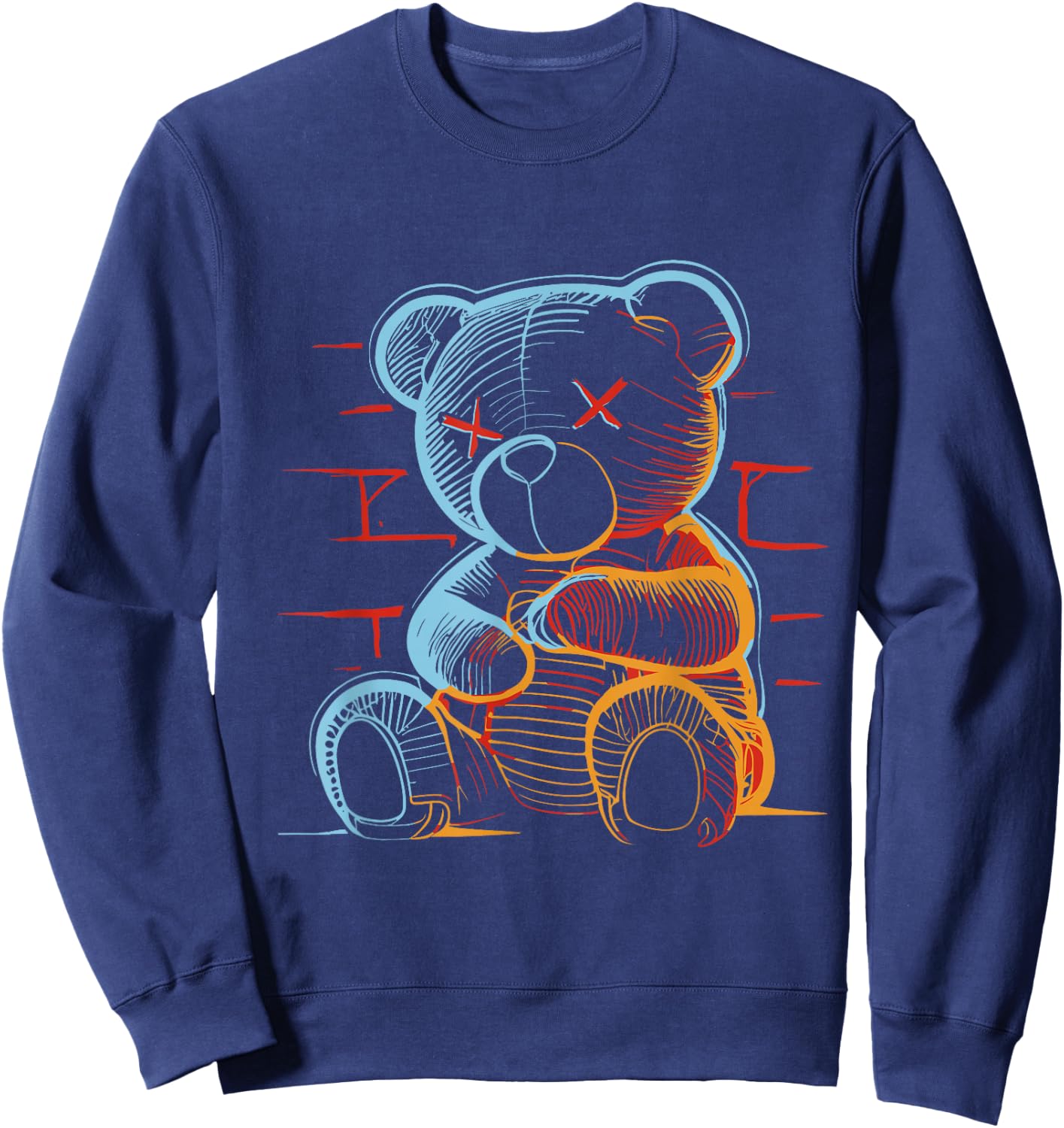 Evil Teddy Bear Streetwear Style Sweatshirt - Sweatshirt | Navy