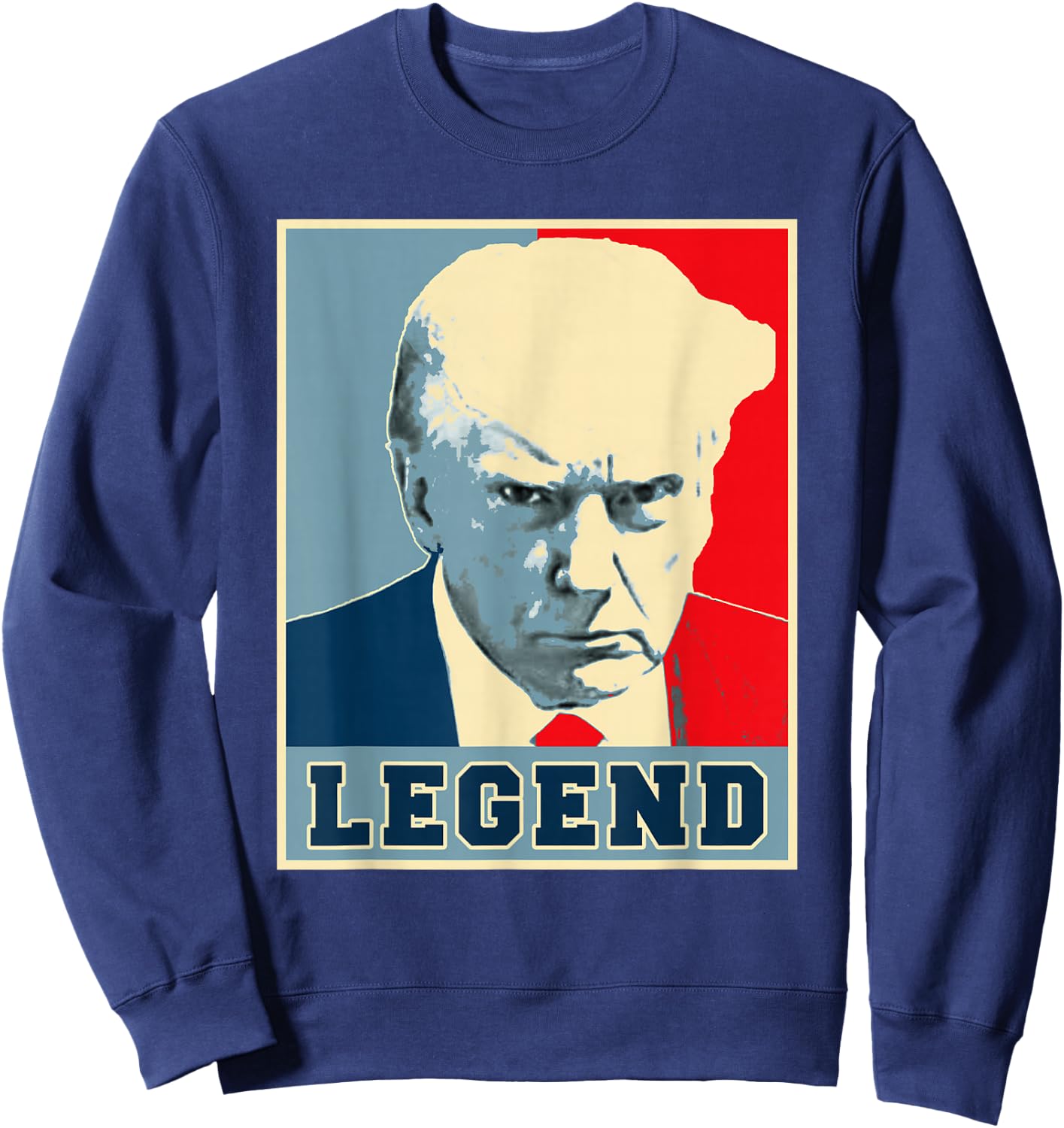 Donald Trump Mug Shot 2024 President Legend Never Surrender Sweatshirt - Sweatshirt | Navy