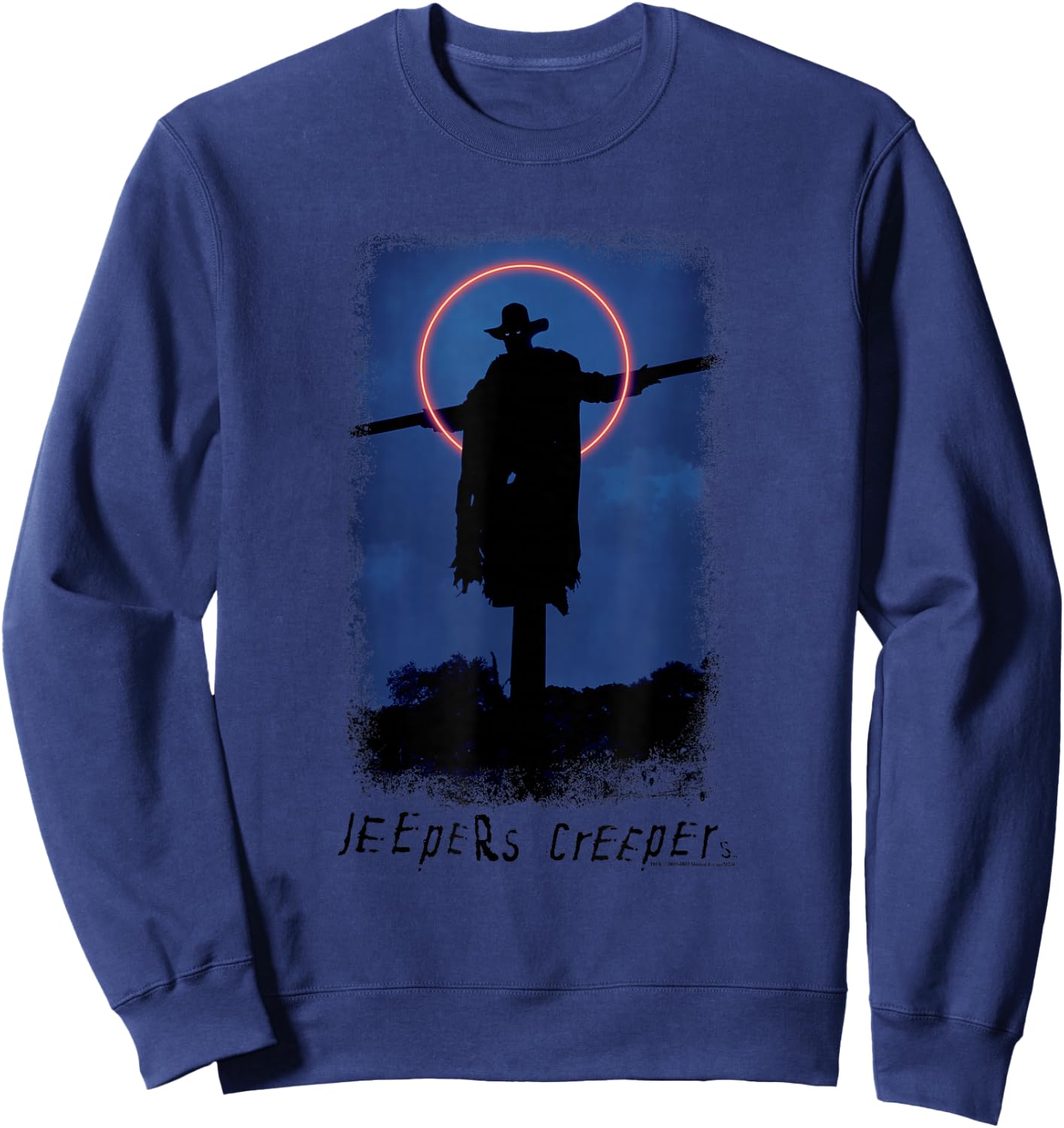Jeepers Creepers Halloween Vintage Not My Scarecrow Halo Sweatshirt - Sweatshirt | Navy