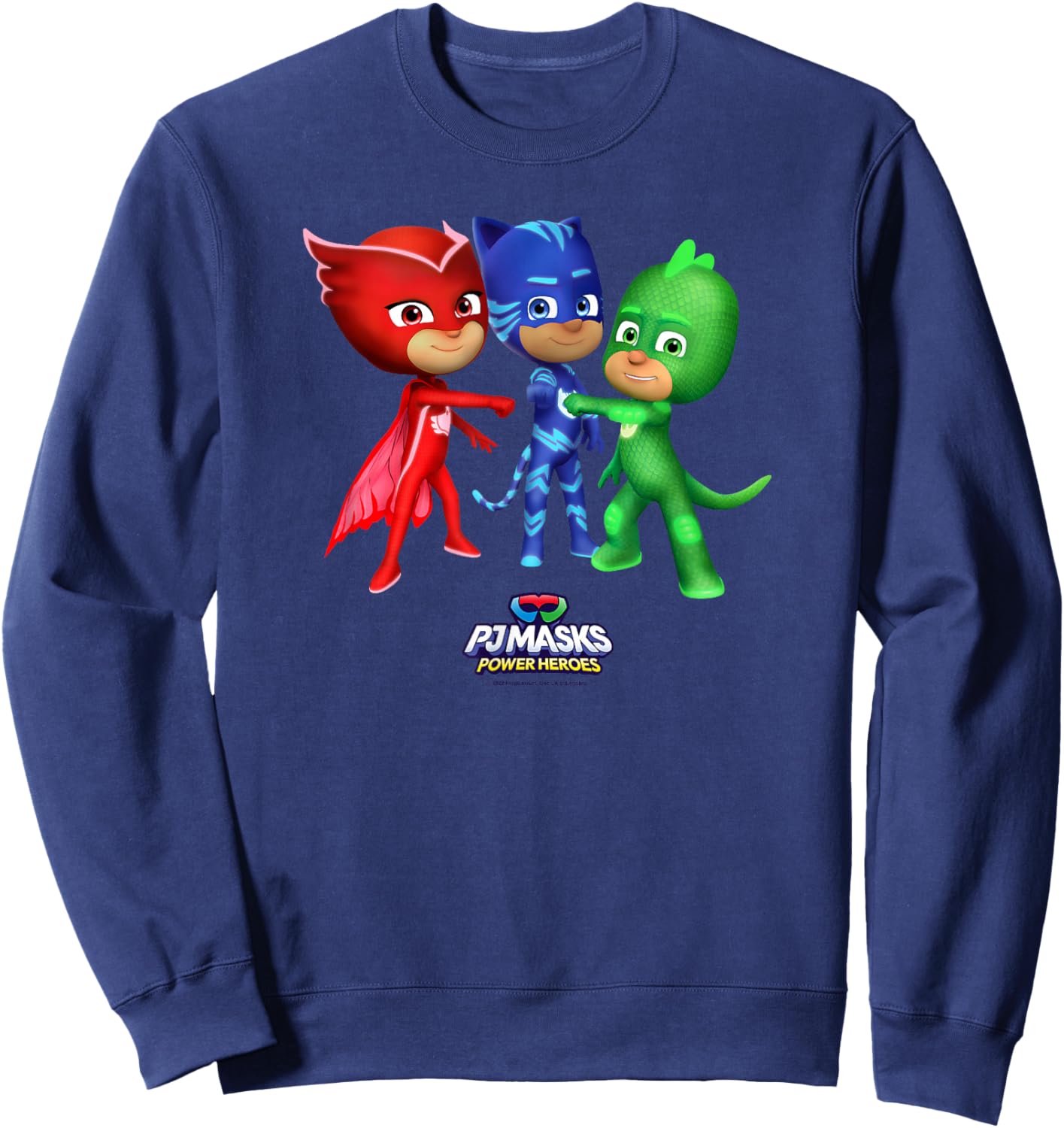 PJ Masks Group Shot Power Heroes Best Trio Logo Sweatshirt - Sweatshirt | Navy