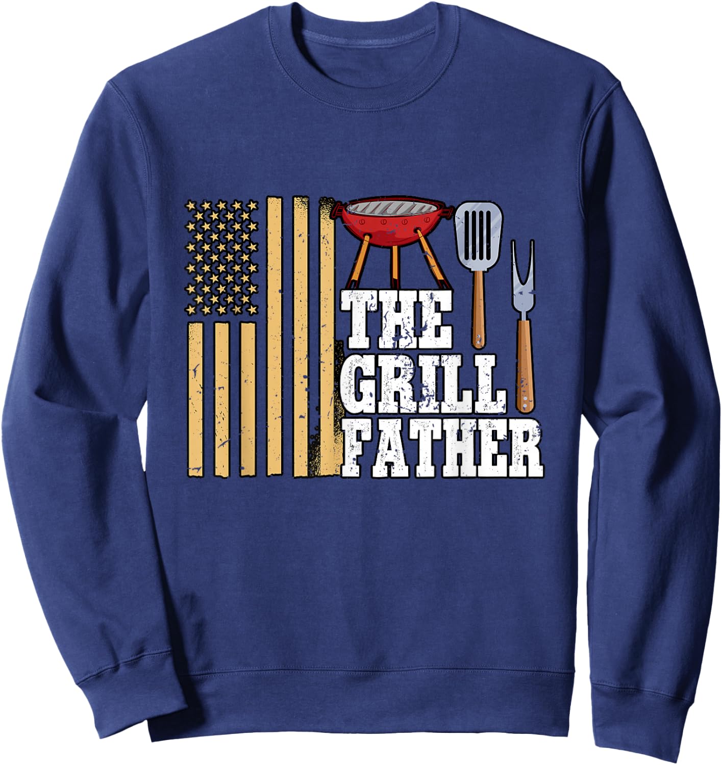 Barbecue Grill The Grillfather Sweatshirt - Sweatshirt | Navy
