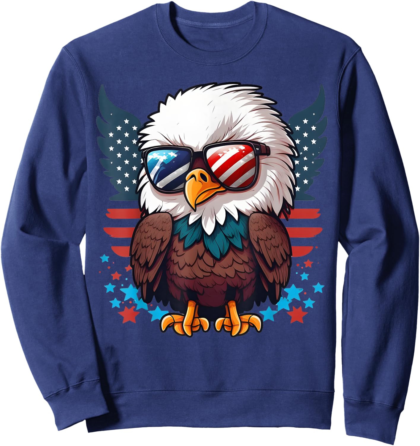 America Toddler Eagle Funny Patriotic Kids Eagle Sweatshirt - Sweatshirt | Navy