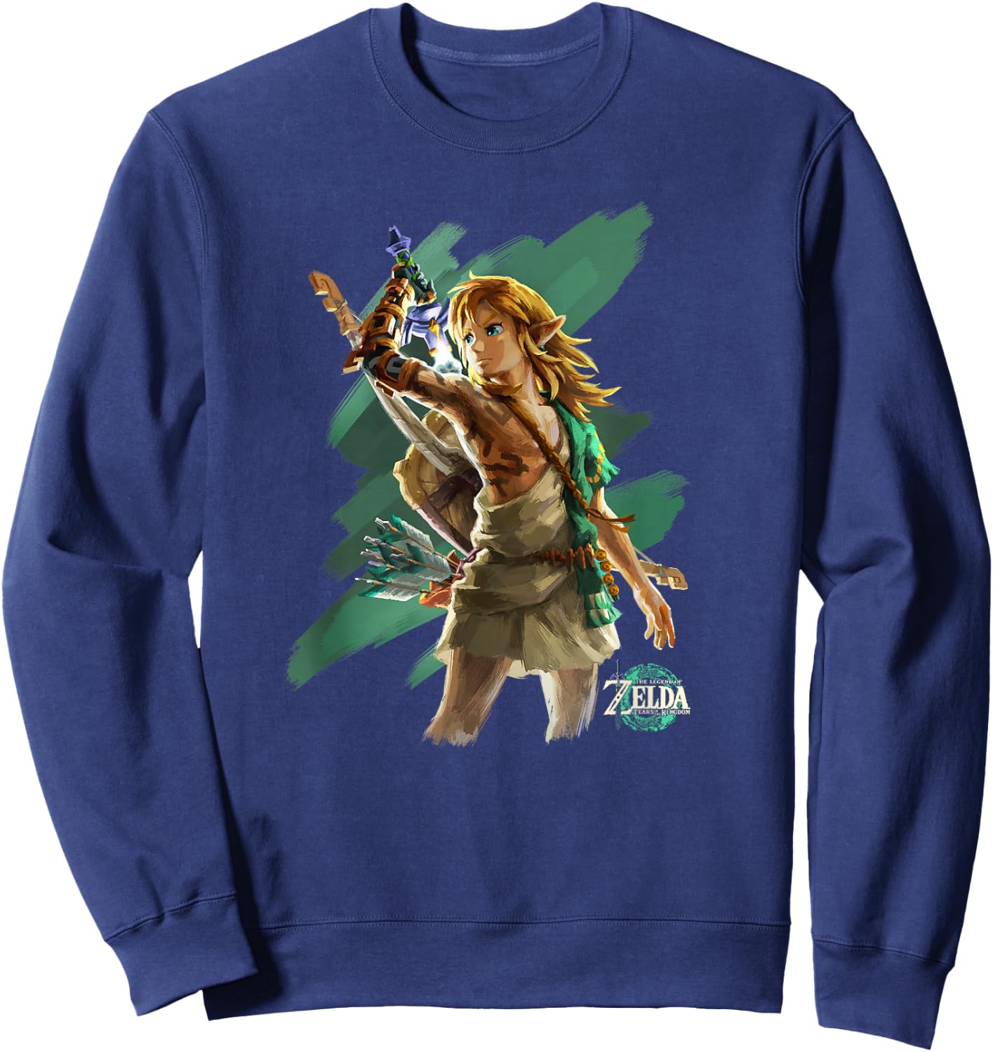 The Legend of Zelda Tears of The Kingdom Link Hero Poster Sweatshirt - Sweatshirt | Navy