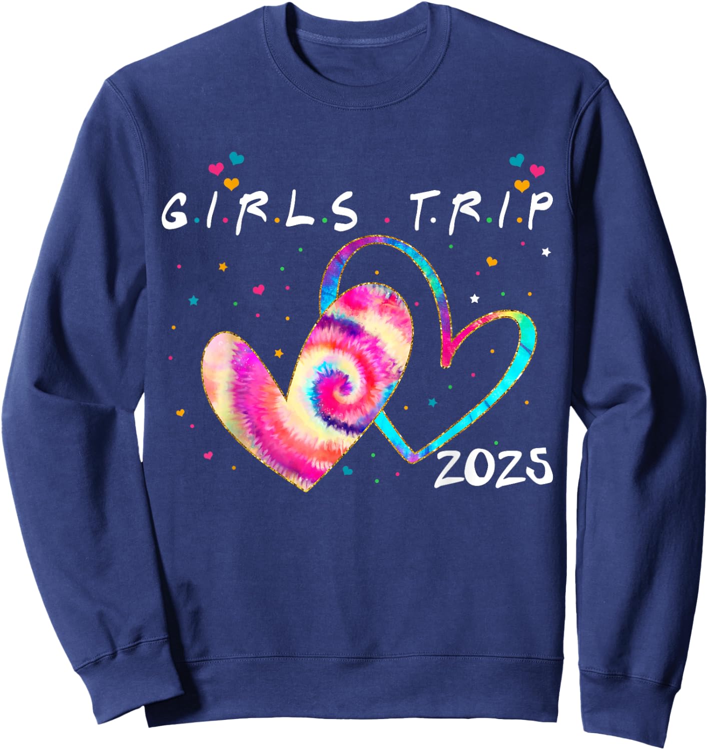 Girls Trip 2025 Summer Beach Vacation Besties Sweatshirt - Sweatshirt | Navy
