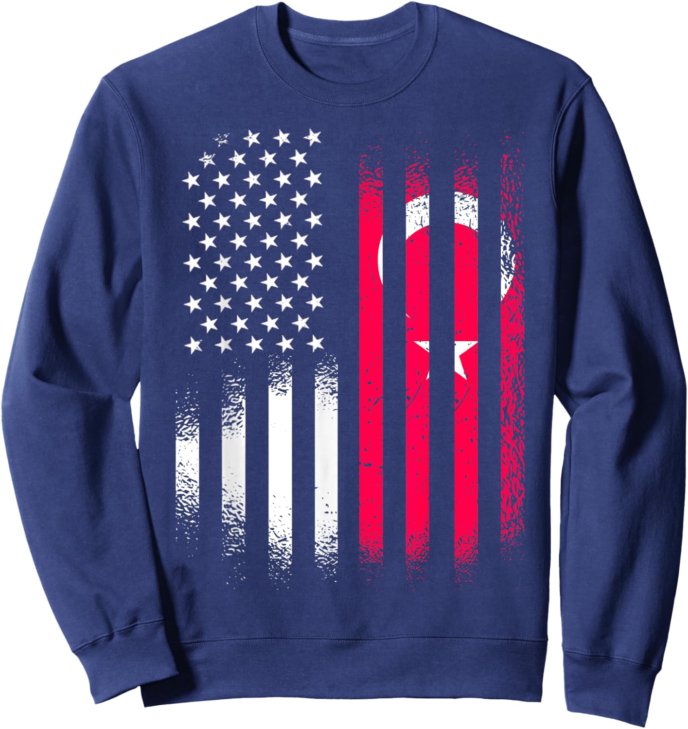 Turkiye American Patriot Grown Country USA Flags Stripes Girls Kids Men Sweatshirt - Sweatshirt | Navy