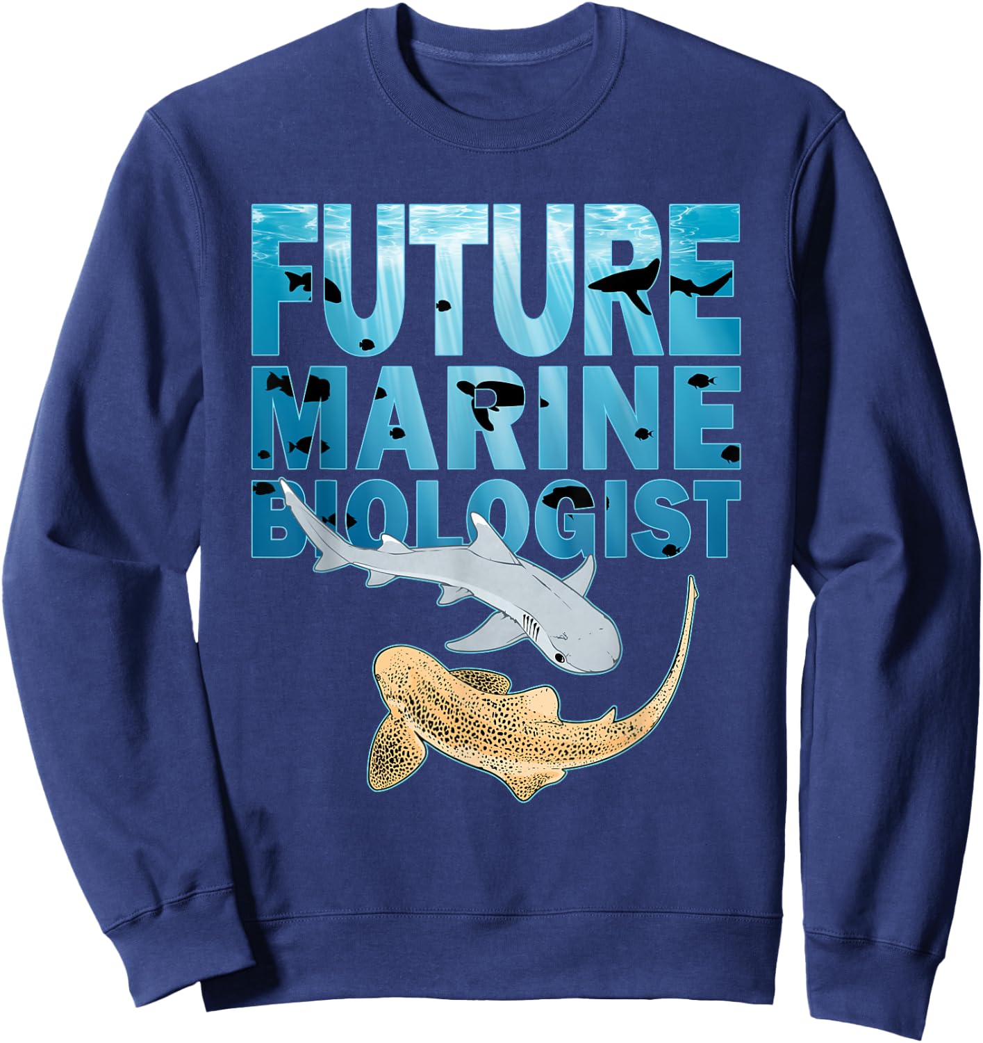 Future Marine Biologist Leopard Shark Sweatshirt - Sweatshirt | Navy
