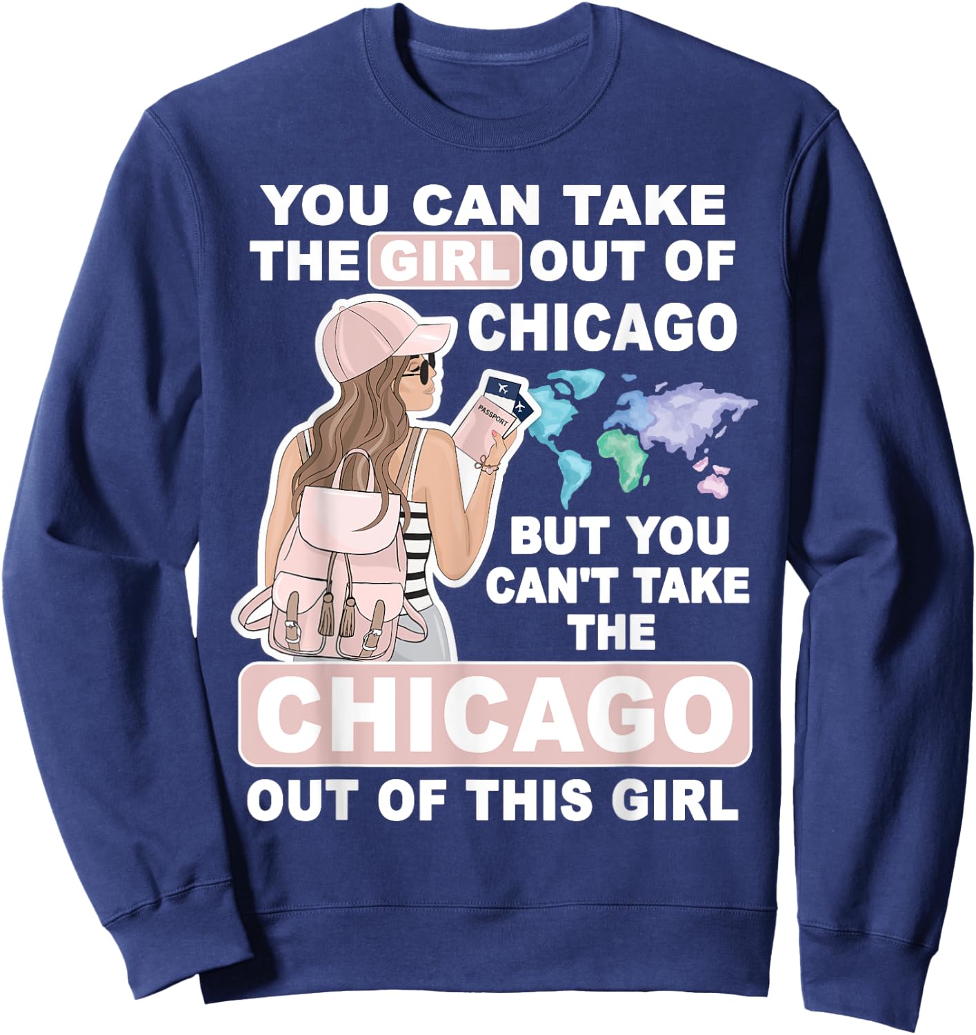 Cool Girl from Chicago City - Proud Chicago Girl Sweatshirt - Sweatshirt | Navy