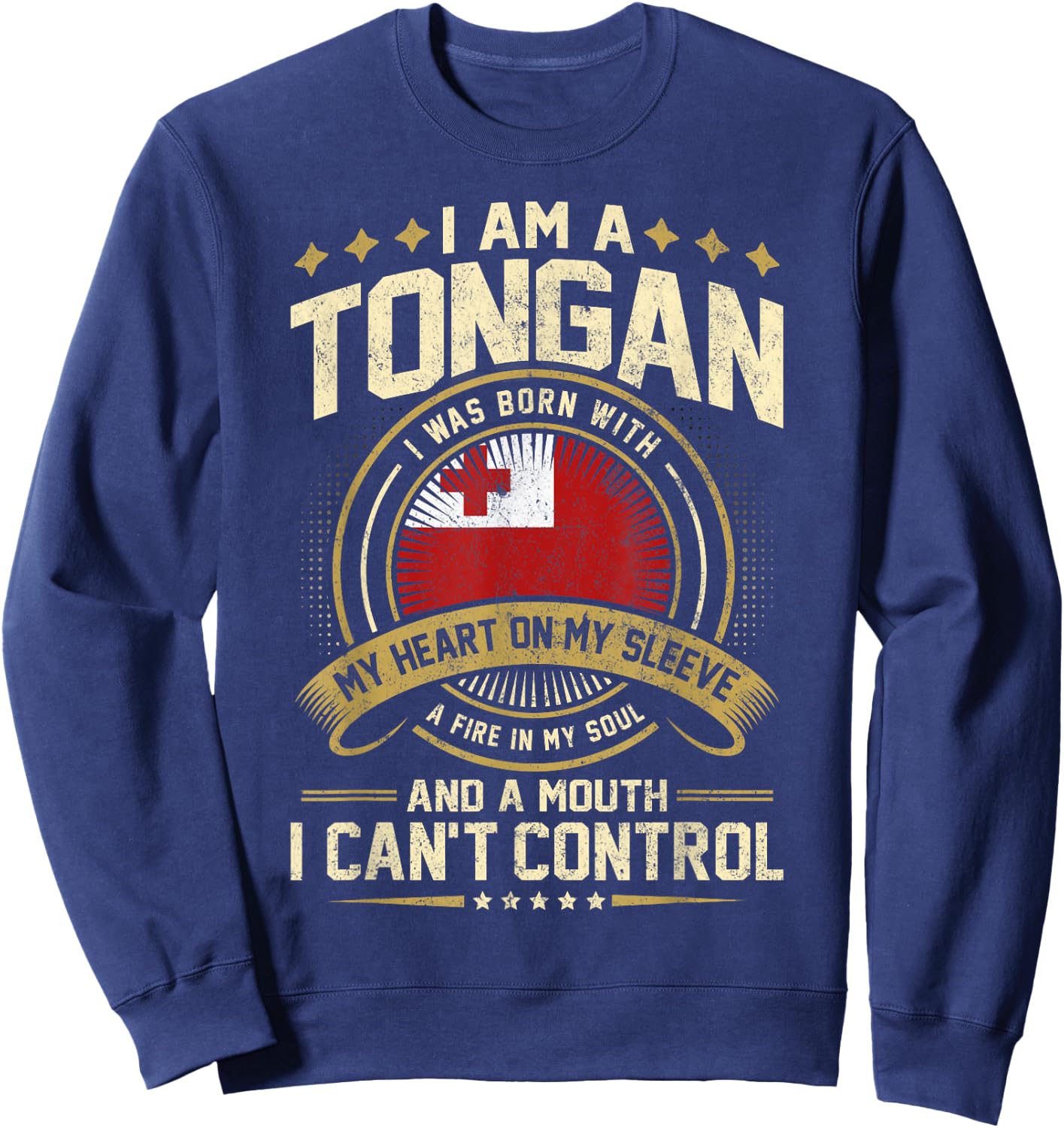 Tonga Funny Quote Tongan Vintage Sweatshirt - Sweatshirt | Navy