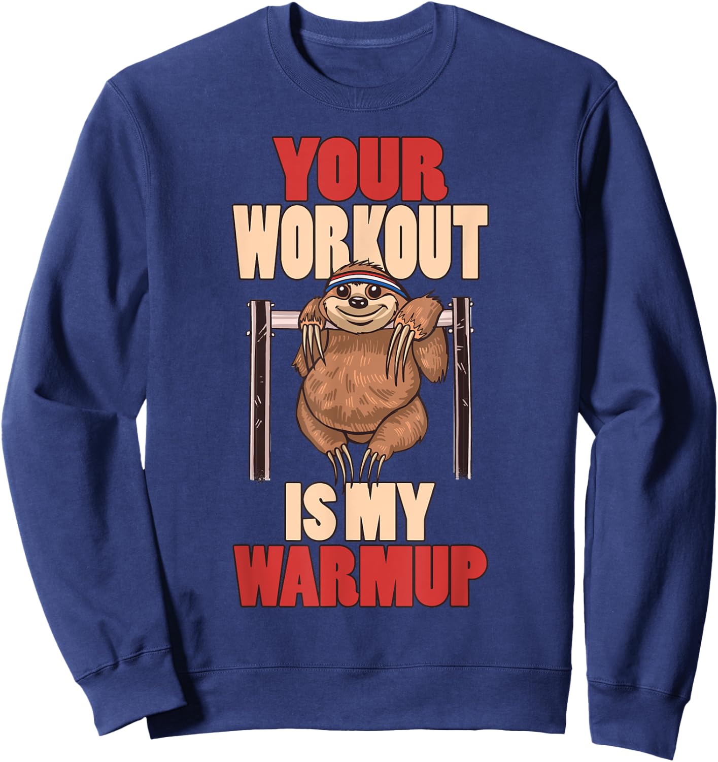 Sporty sloth calisthenic gymnastics Amateur Sweatshirt - Sweatshirt | Navy