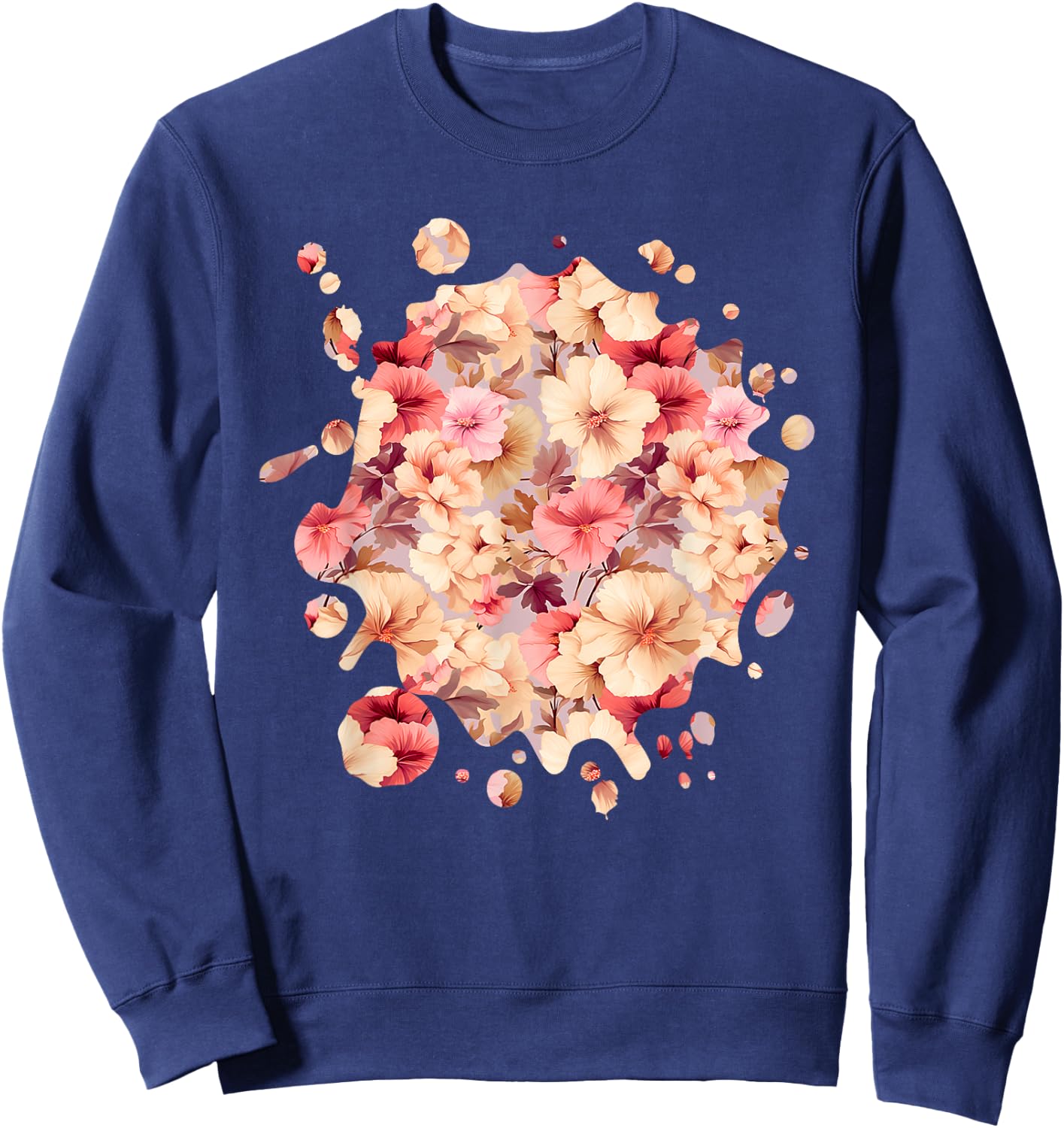 Cute Hollyhock Inspired Flower Plant Lover Gardener women Sweatshirt - Sweatshirt | Navy