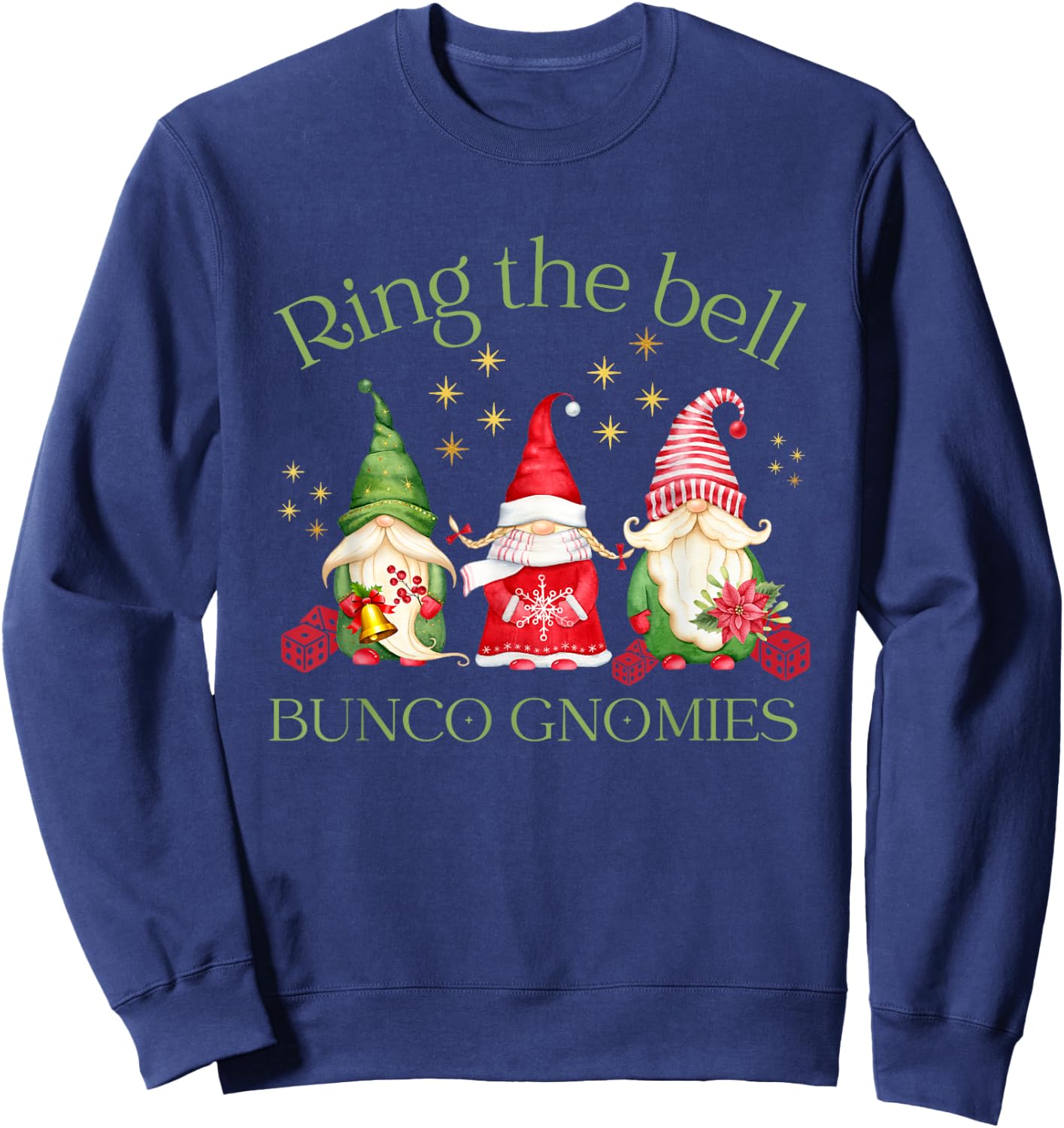 Ring the Bell Bunco Gnomies Bunco Christmas Gnomes Sweatshirt - Sweatshirt | Navy