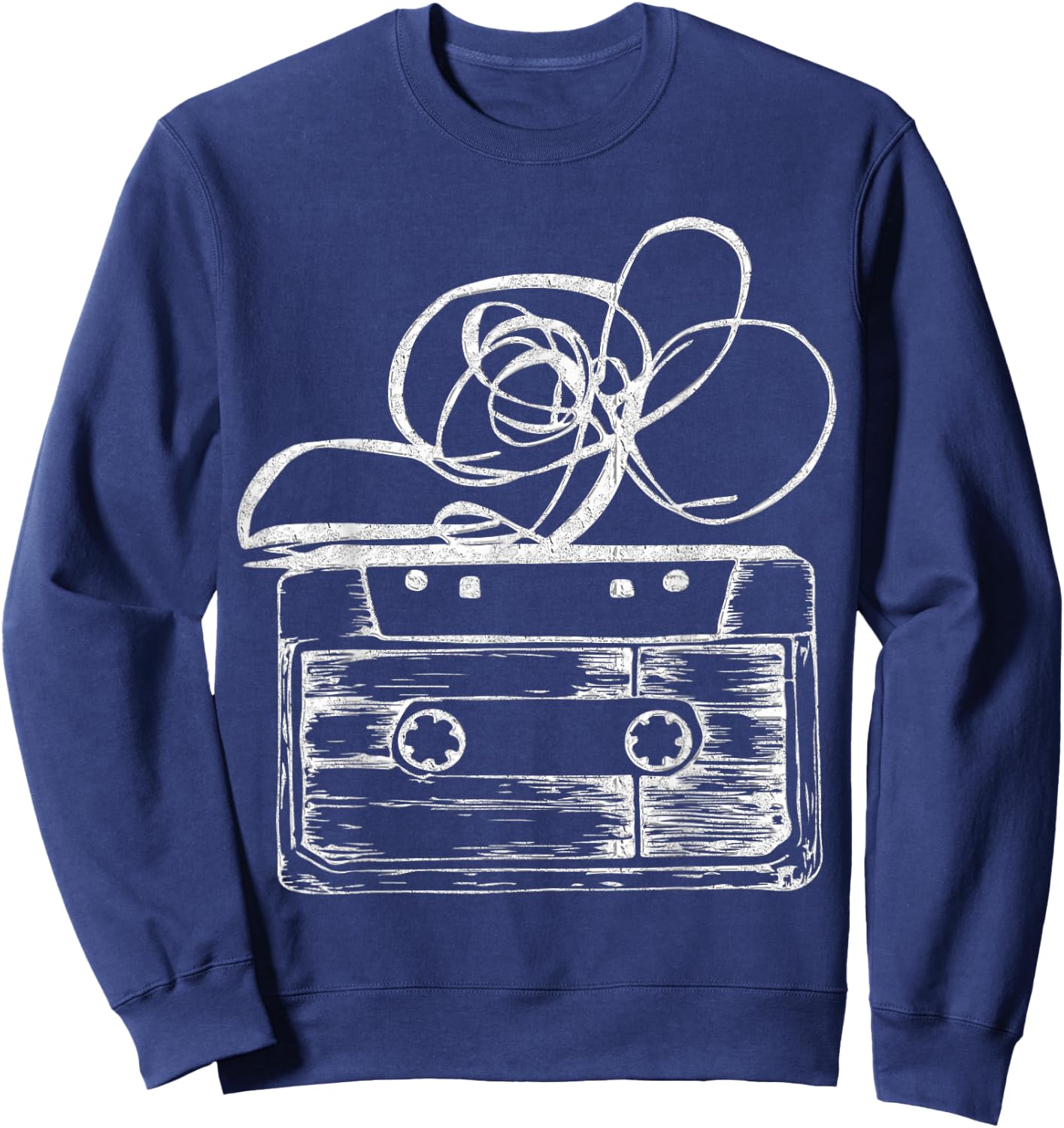 Love Retro Mixtape 80's Blank Cassette Tape Shirt Gifts Sweatshirt - Sweatshirt | Navy