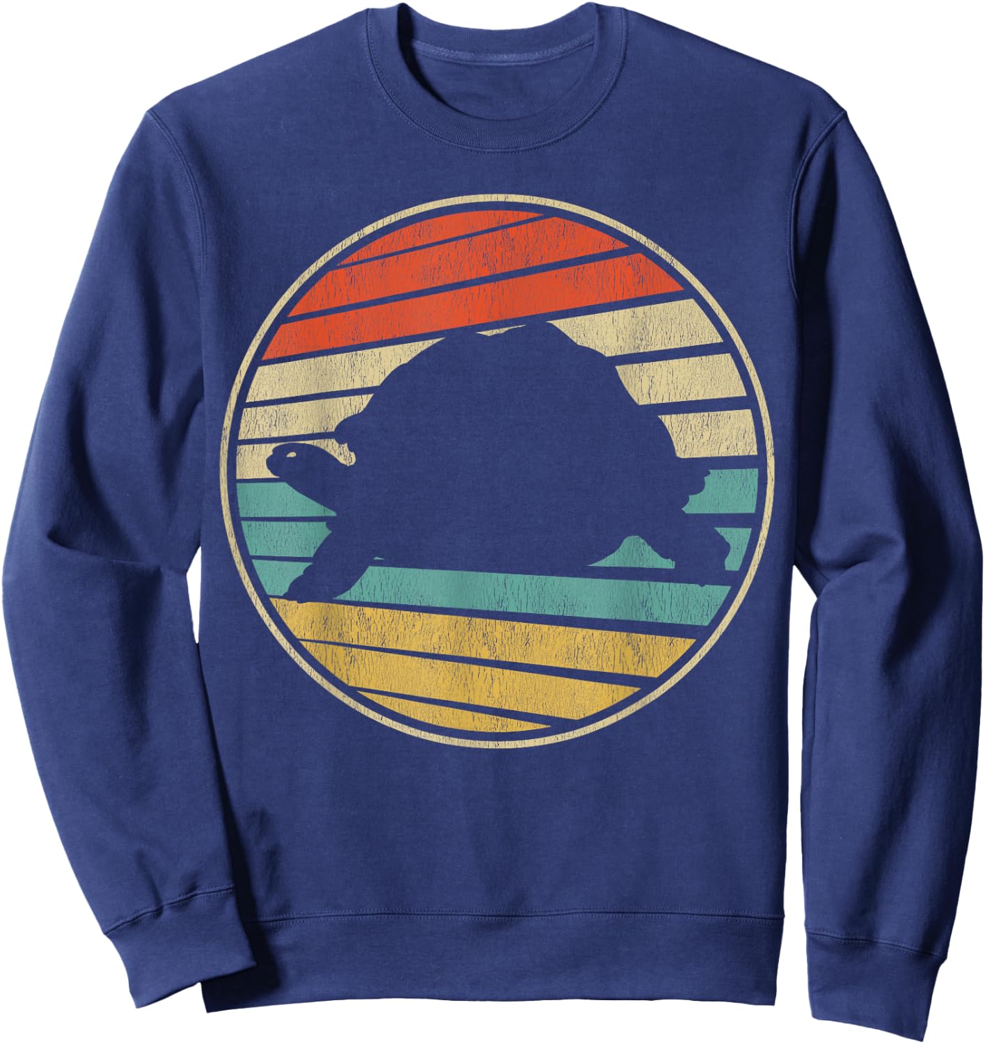 Cute Turtle Gift Retro Vintage 70s 80s Tortoise Lover Fun Sweatshirt - Sweatshirt | Navy