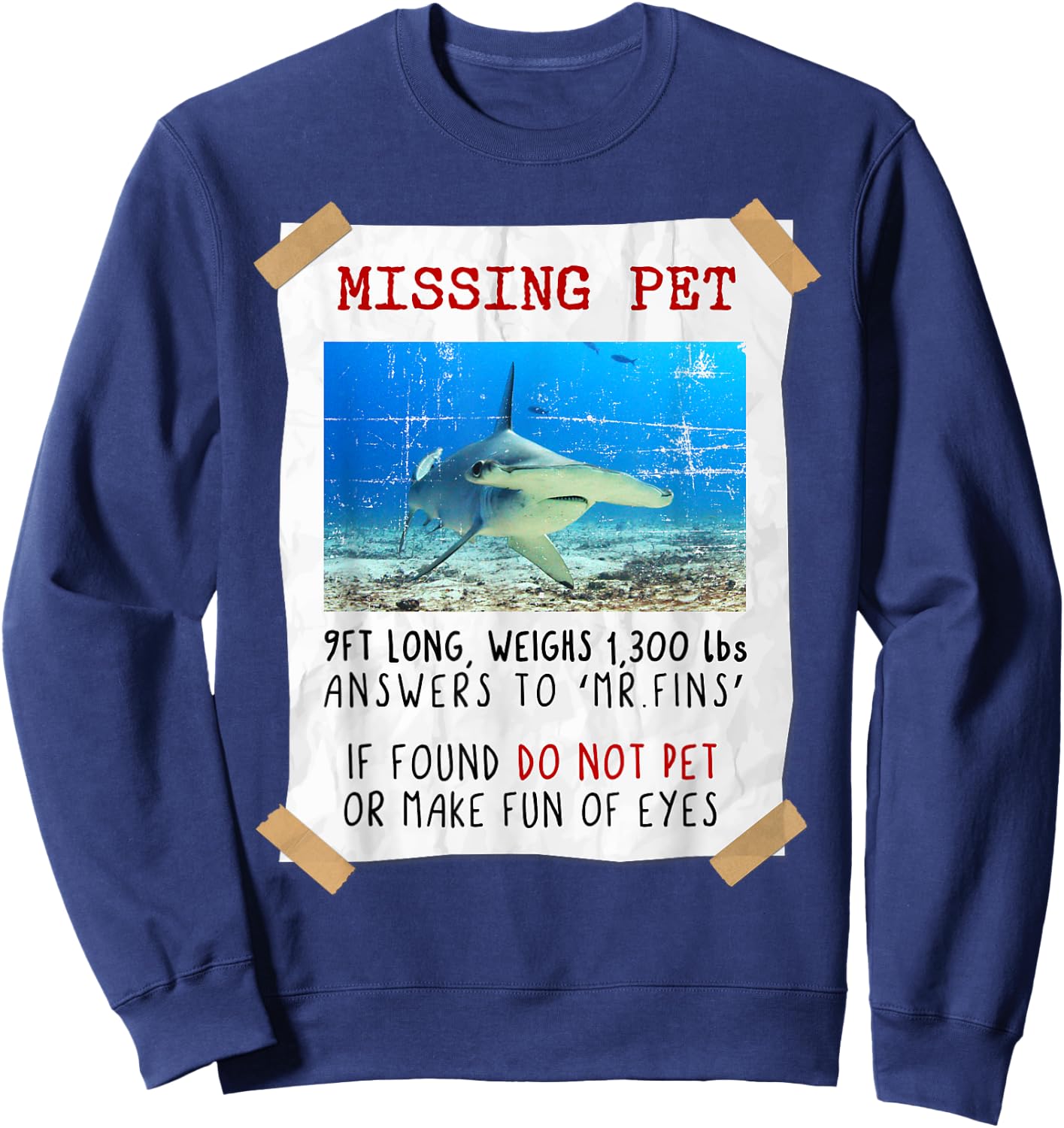 Funny Shark Lover, Hammerhead Shark, Sea Animals, Shark Sweatshirt - Sweatshirt | Navy