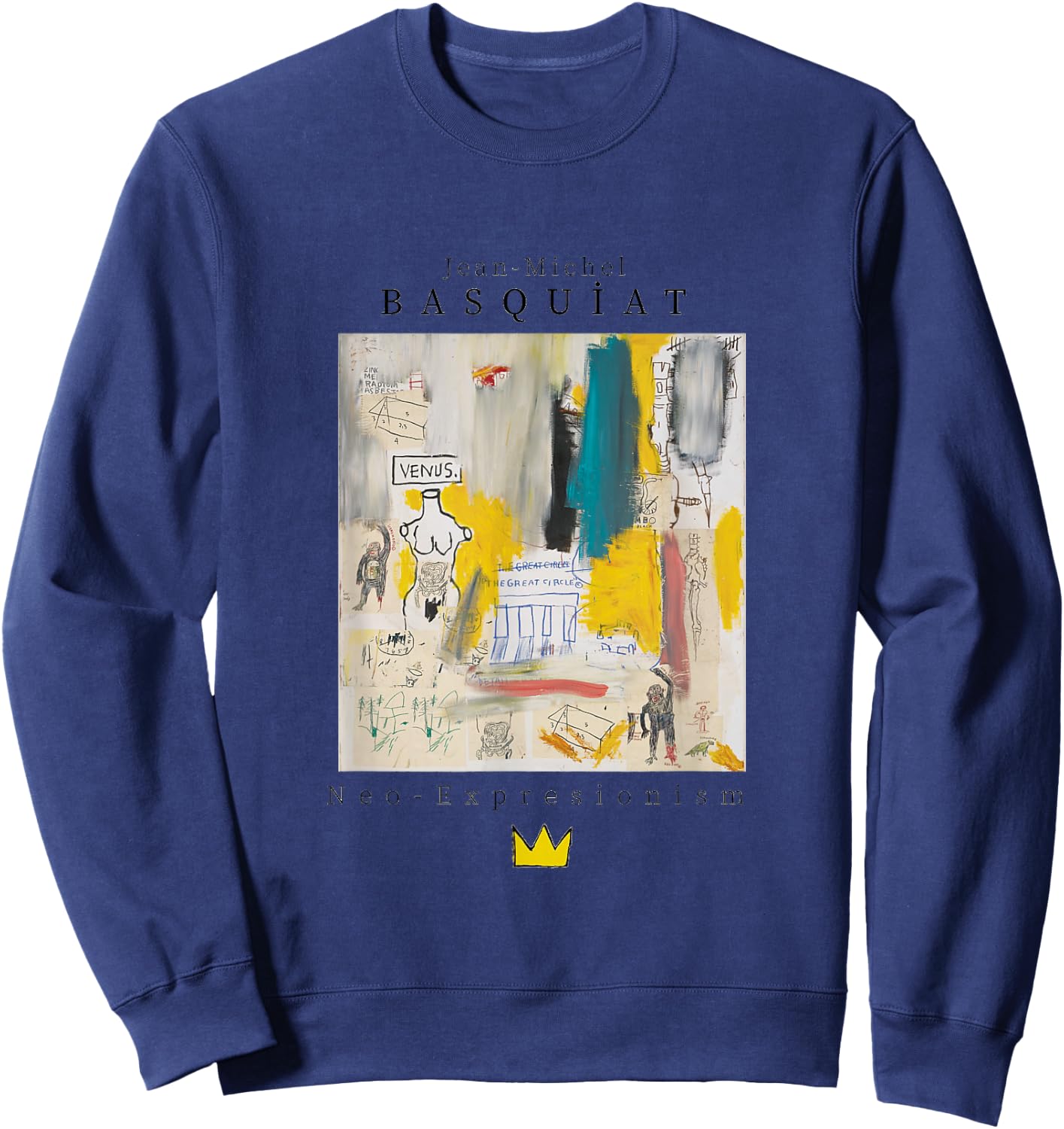 Urban, Streetwear, Graphics, Basquiat, Art, Abstract Sweatshirt - Sweatshirt | Navy