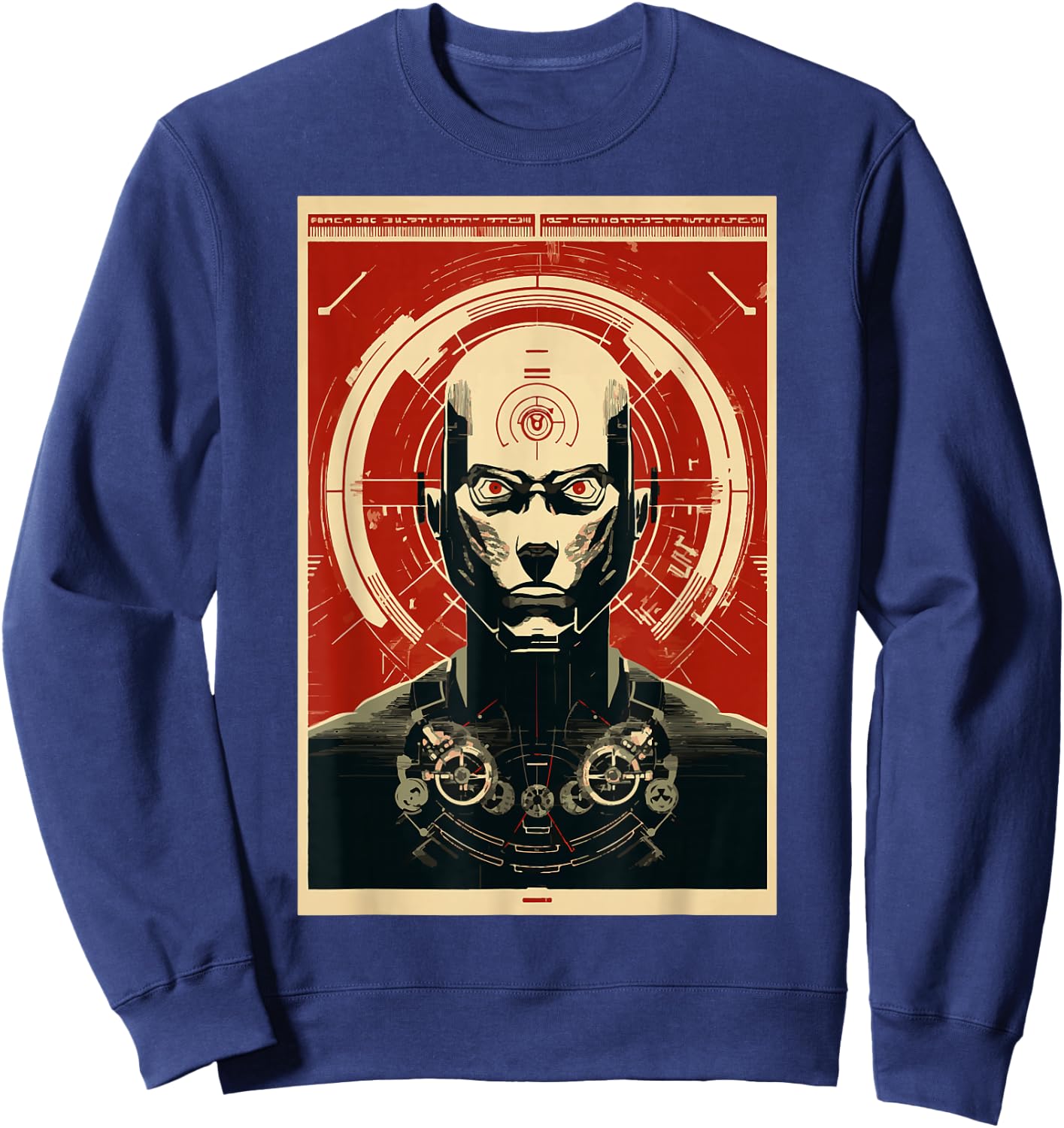 Soviet Cyborg SOVI8 Vintage Propaganda Sweatshirt - Sweatshirt | Navy