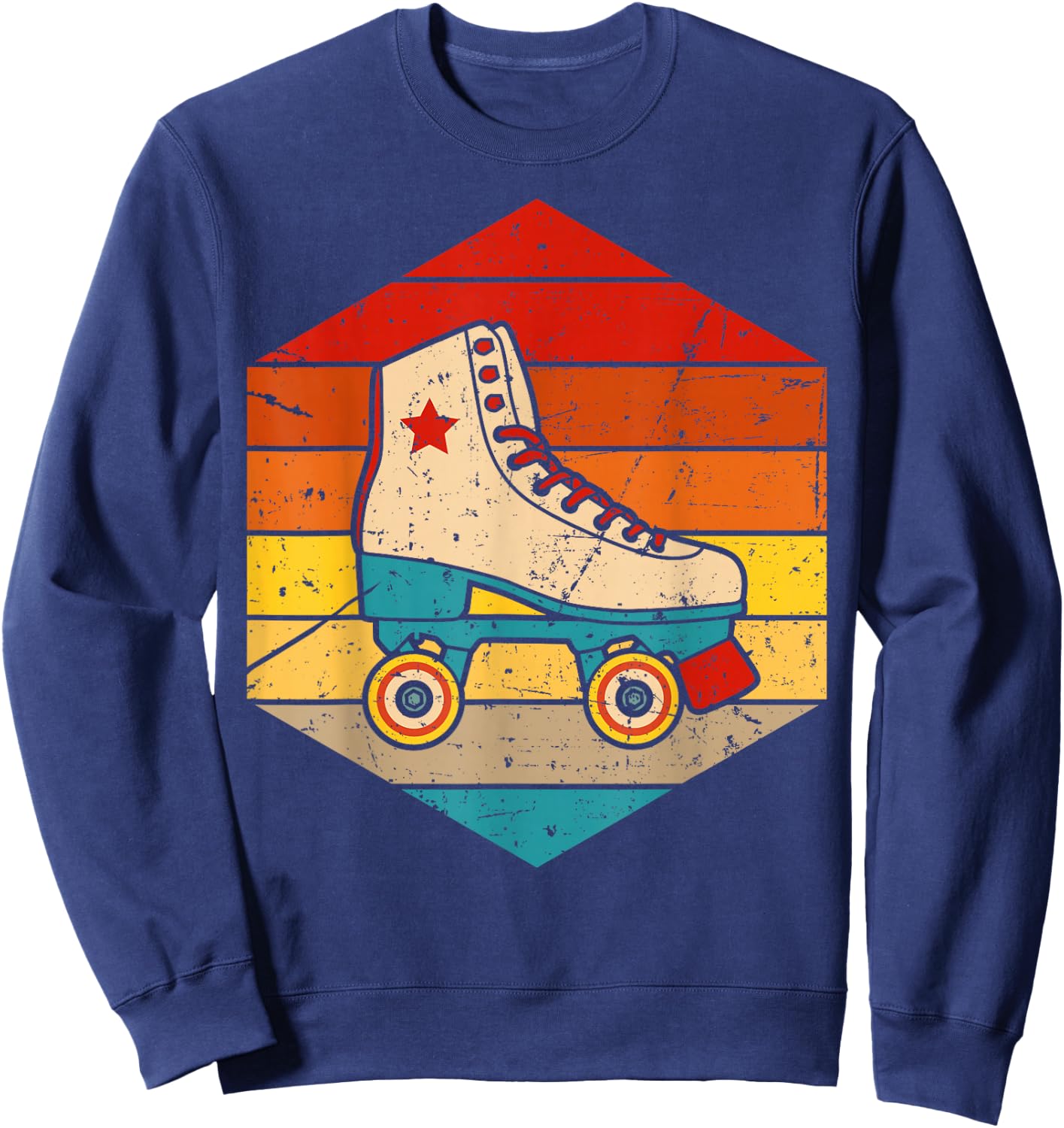 Vintage Roller Skate For Roller Skater Skating Men Women Sweatshirt - Sweatshirt | Navy