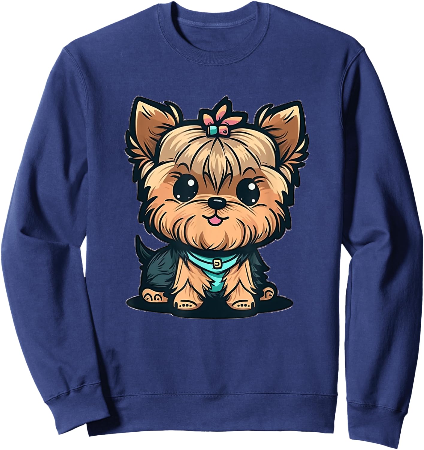 Funny Yorkshire Terrier Cute Puppy Sweatshirt - Sweatshirt | Navy