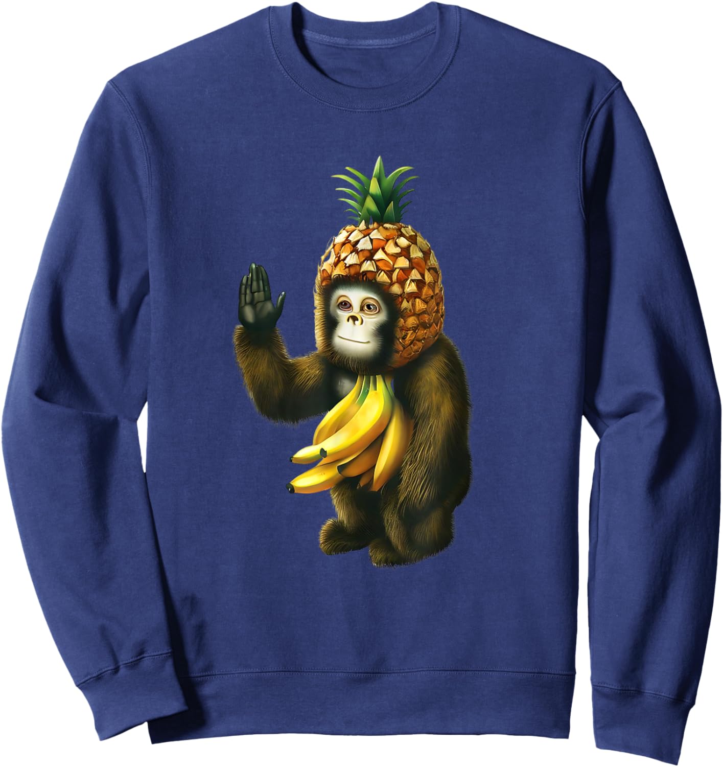 Monkey with Pineapple Sweatshirt - Sweatshirt | Navy